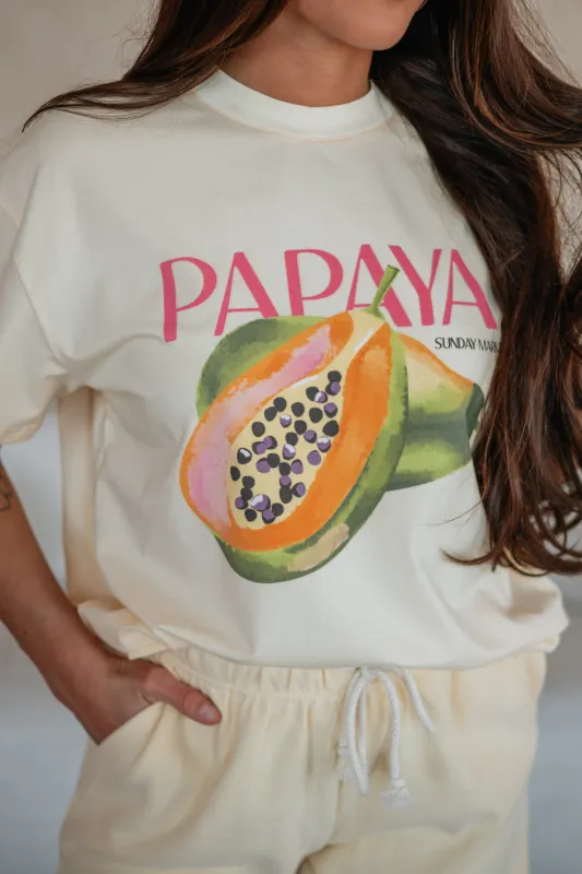 Papaya Graphic Tee made by Sunday Edition
