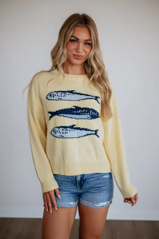 Fresh Catch Sweater made by Le Lis