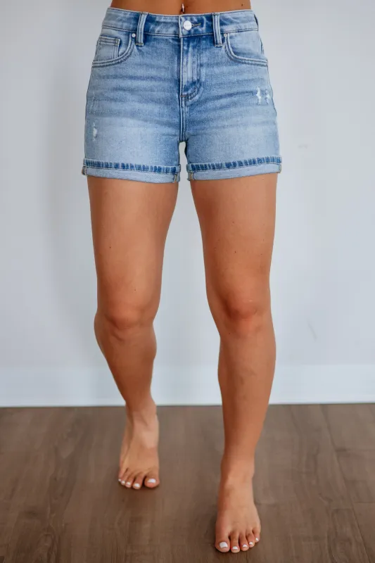 Tierney Risen Shorts - Light Wash made by Risen
