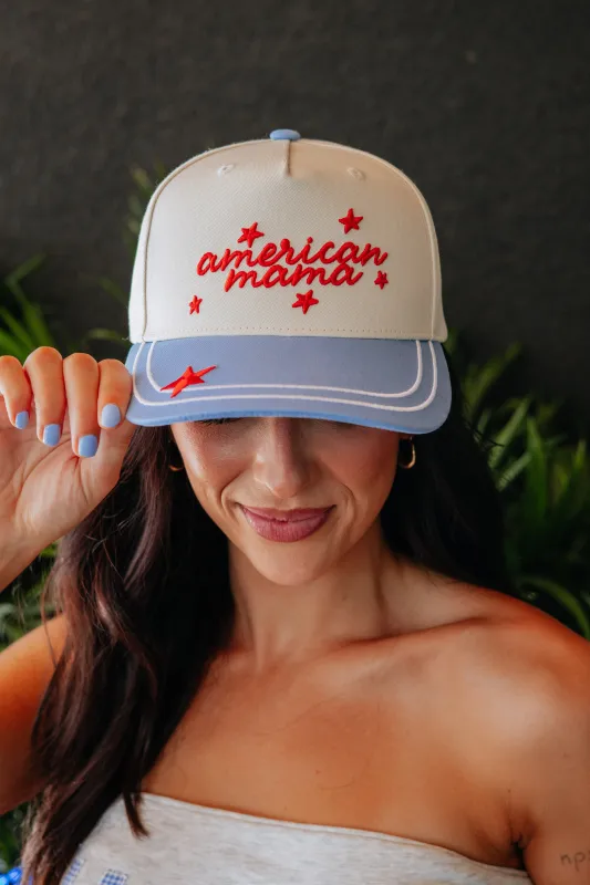 American Mama Trucker Hat made by Wild Oak Boutique