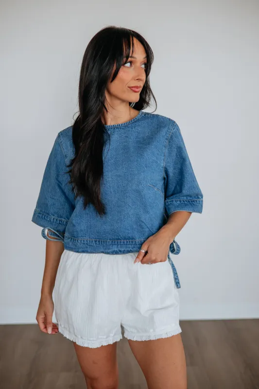 Lane Denim Top made by HEYSON
