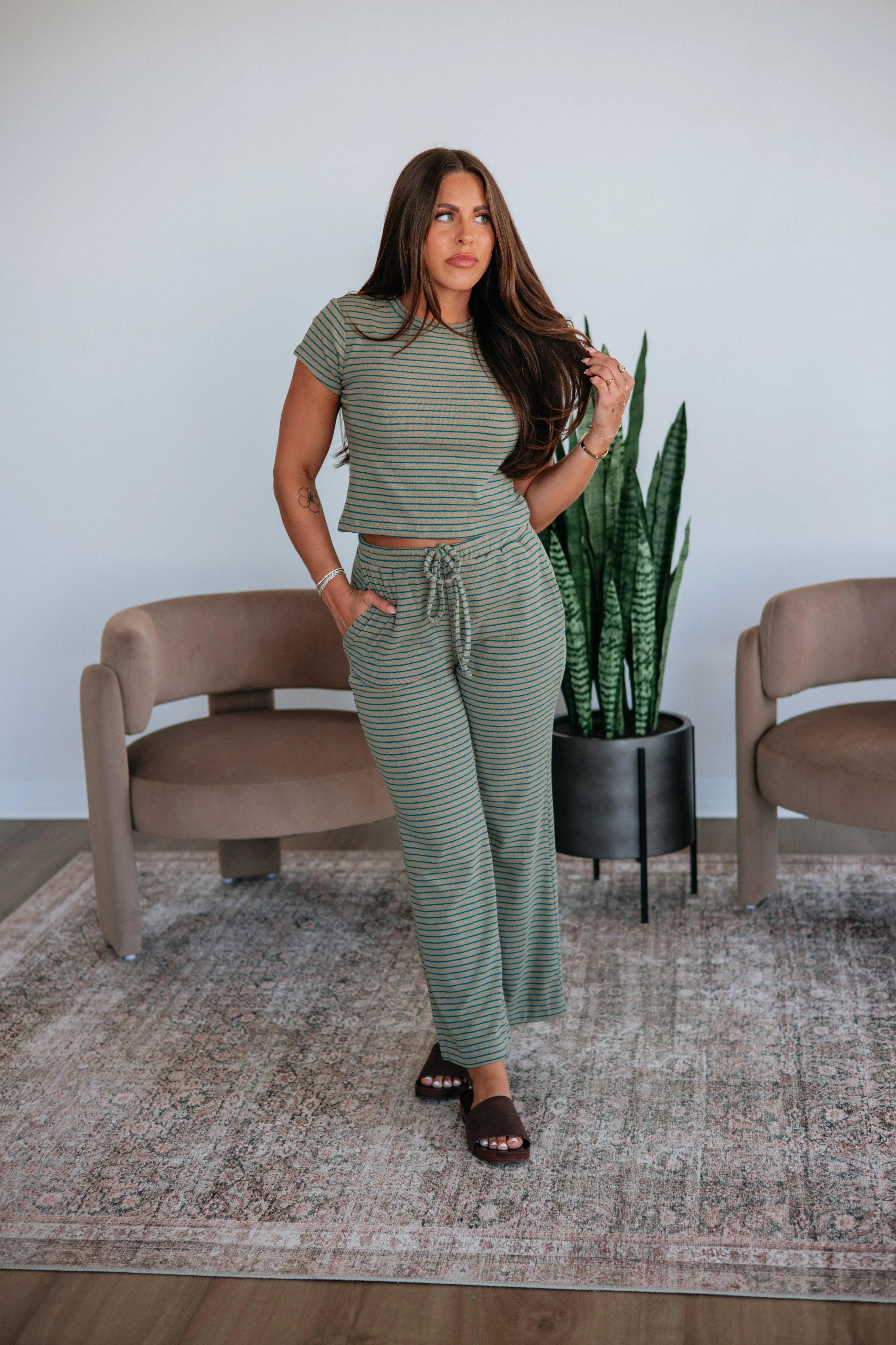 Kacie Striped Tee sold by Wild Oak Boutique product image thumbnail 2