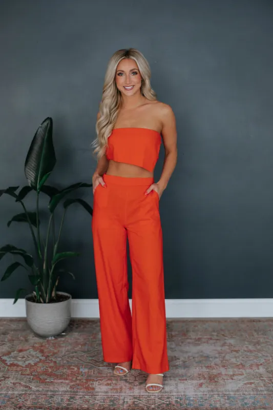 On Vacay Two-Piece Set - Sunset Orange sold by Wild Oak Boutique