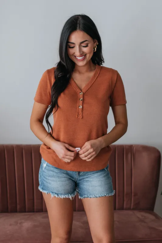 Kaylee Knit Top - Clay sold by Wild Oak Boutique