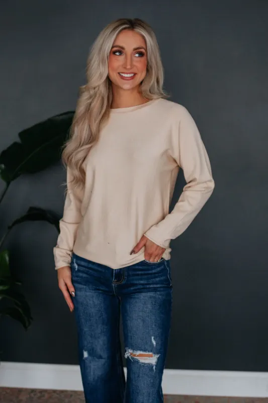 Brylee Lightweight Sweater - Beige sold by Wild Oak Boutique