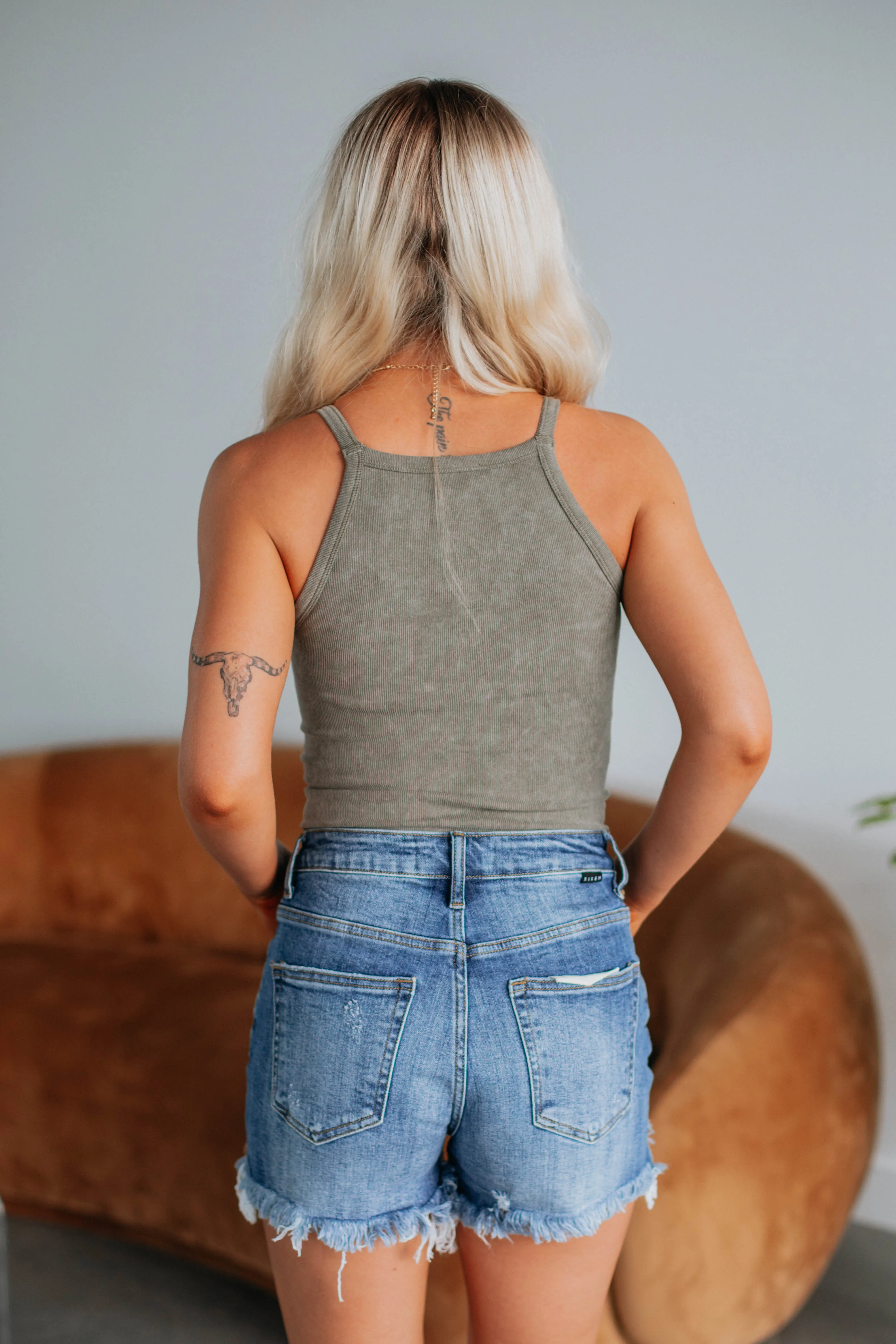 Rennah Ribbed Tank - Artichoke sold by Wild Oak Boutique product image thumbnail 4