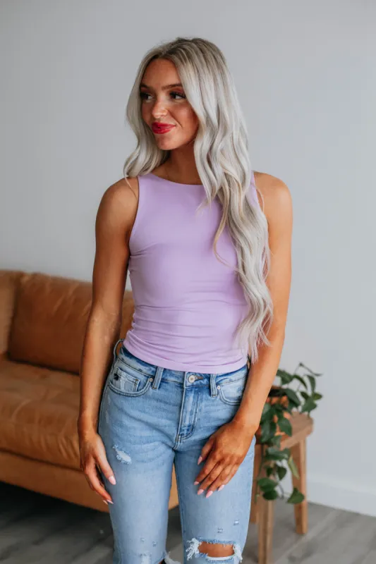 Ariel Basic Tank - Lavender sold by Wild Oak Boutique