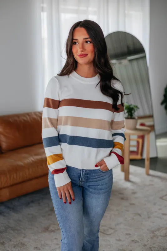 Quentina Striped Sweater sold by Wild Oak Boutique