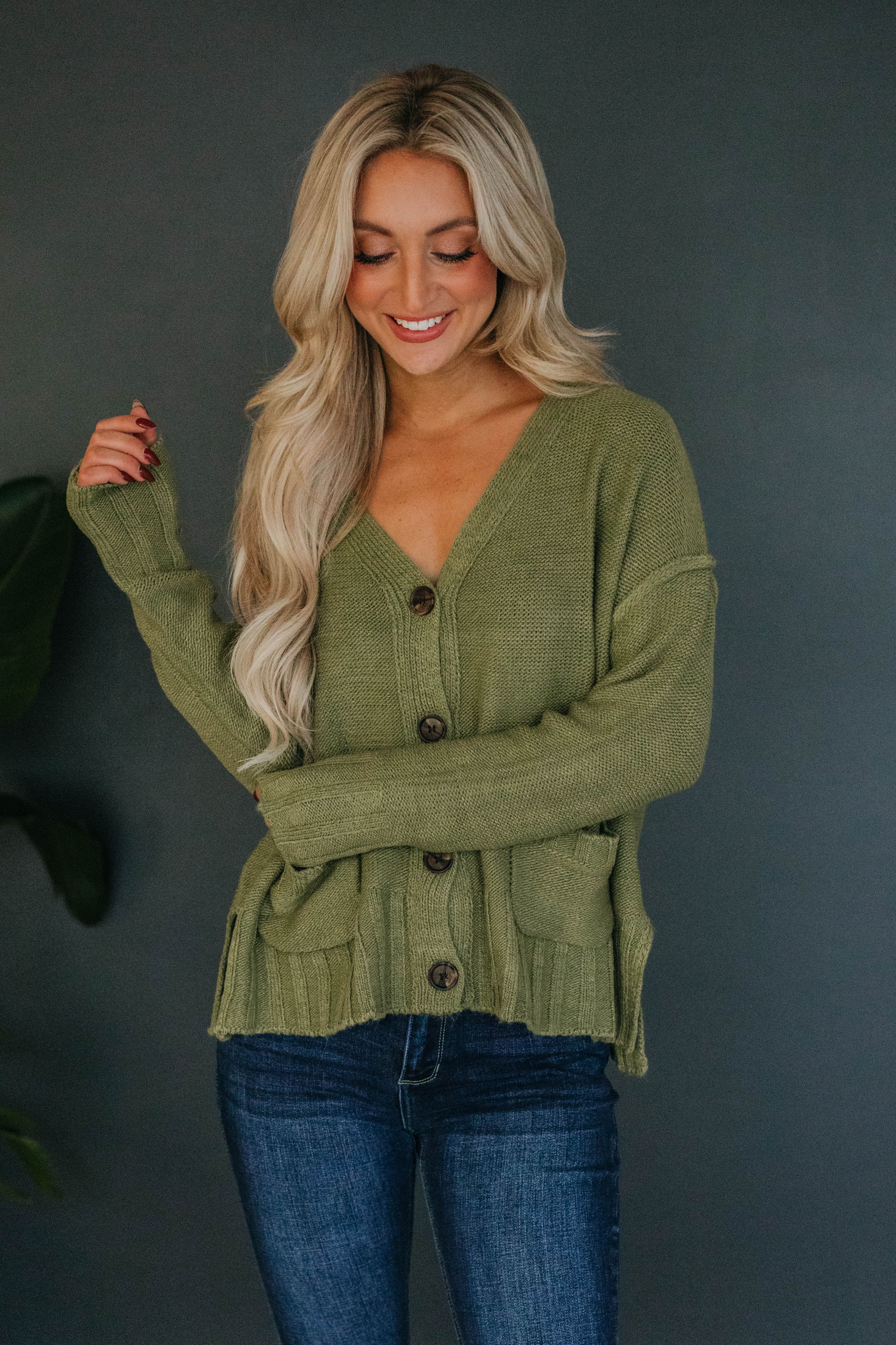 Monty Cardigan - Light Olive sold by Wild Oak Boutique