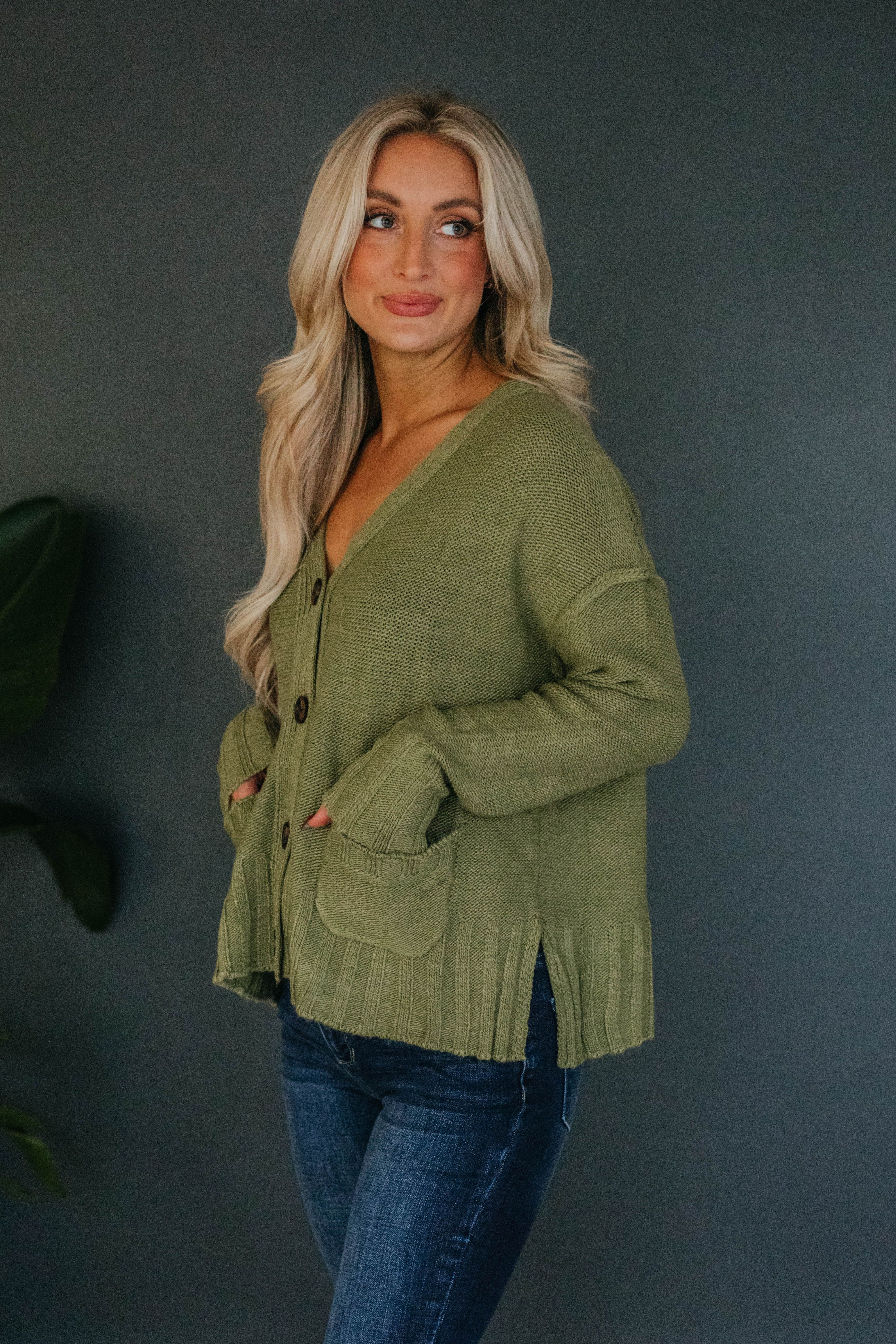 Monty Cardigan - Light Olive sold by Wild Oak Boutique product image thumbnail 5