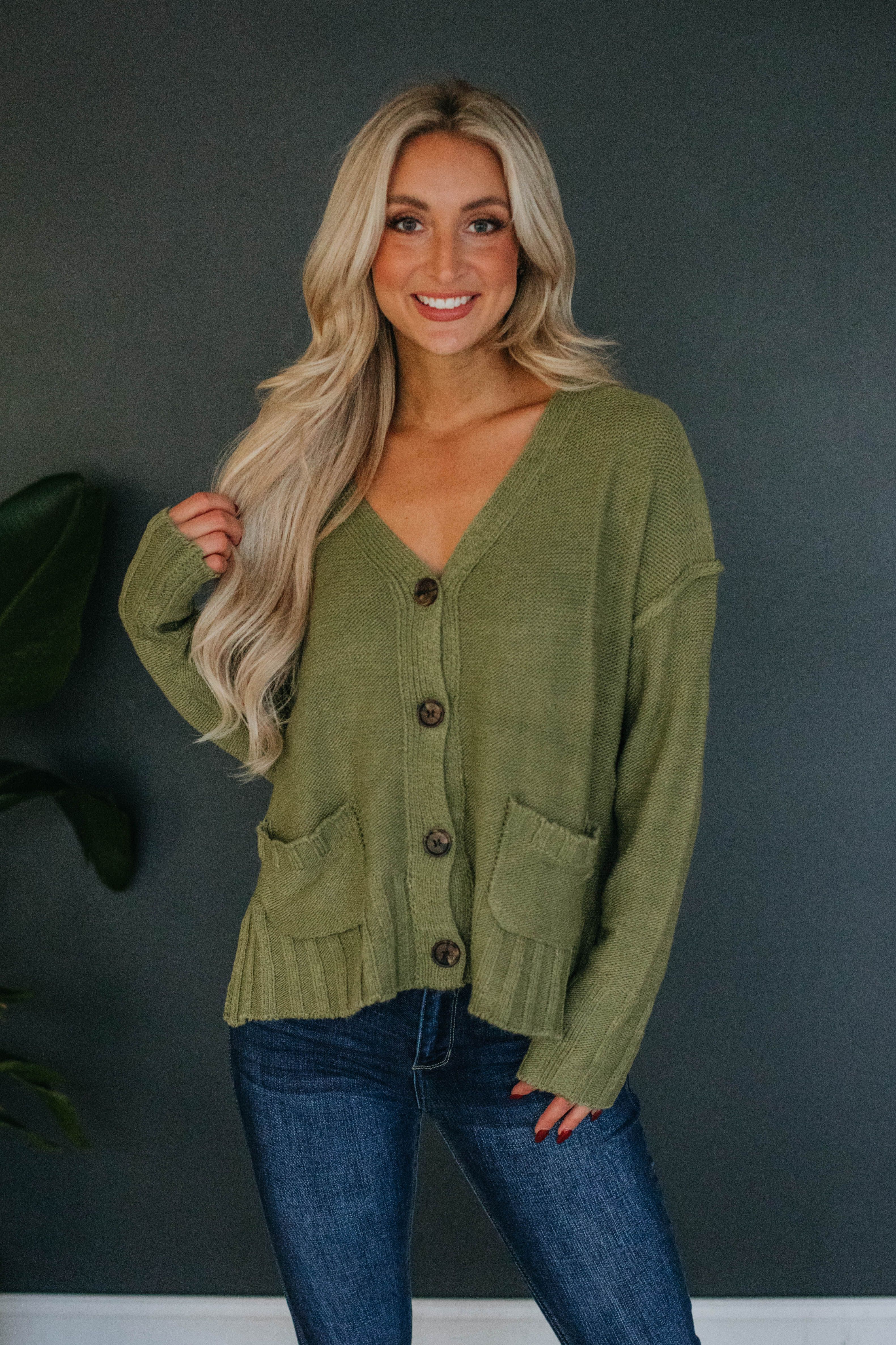 Monty Cardigan - Light Olive sold by Wild Oak Boutique product image thumbnail 4