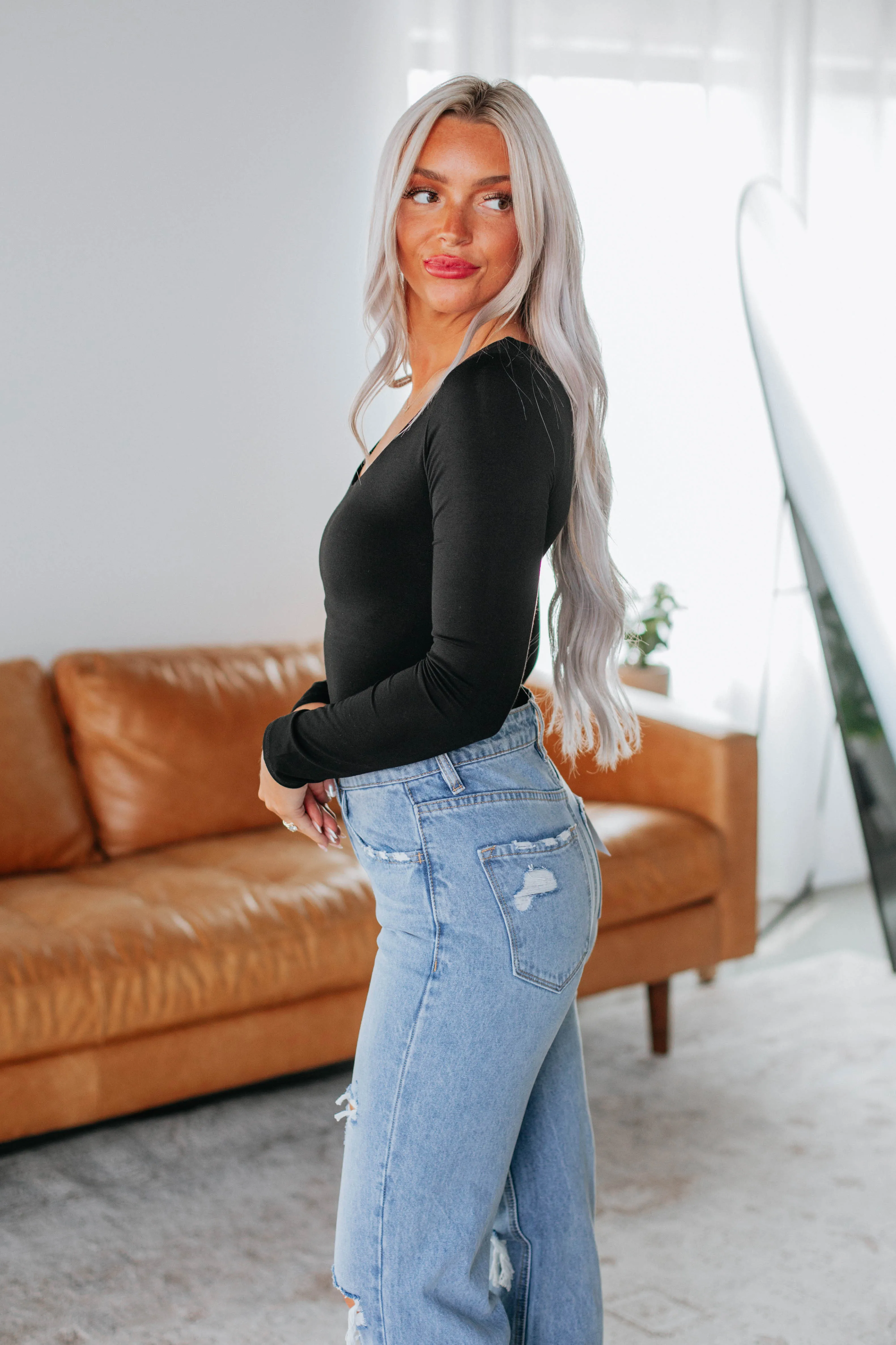 Shayla Basic Top - Black sold by Wild Oak Boutique product image thumbnail 3