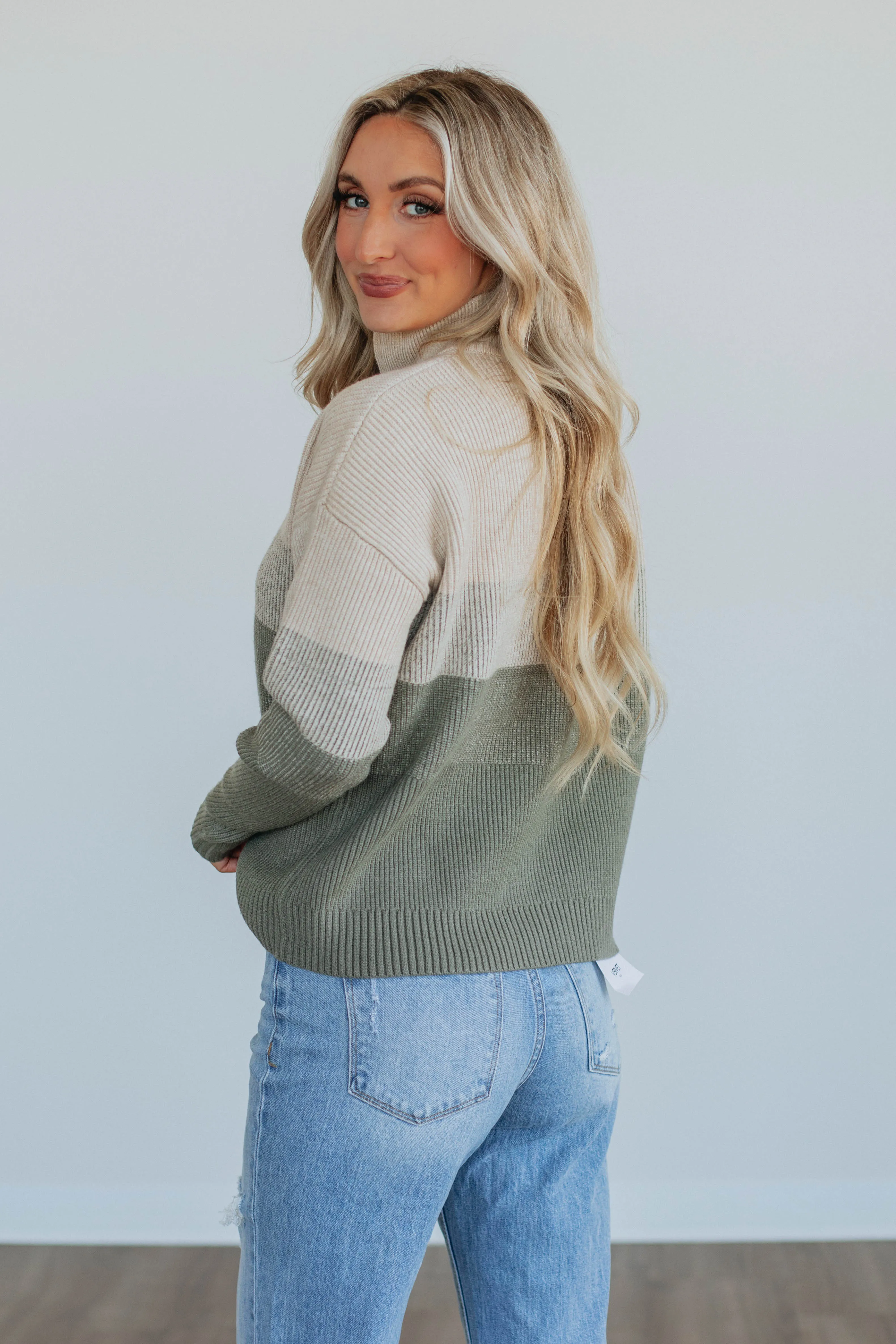 Isaac Half-Zip Sweater - Spruce sold by Wild Oak Boutique product image thumbnail 5