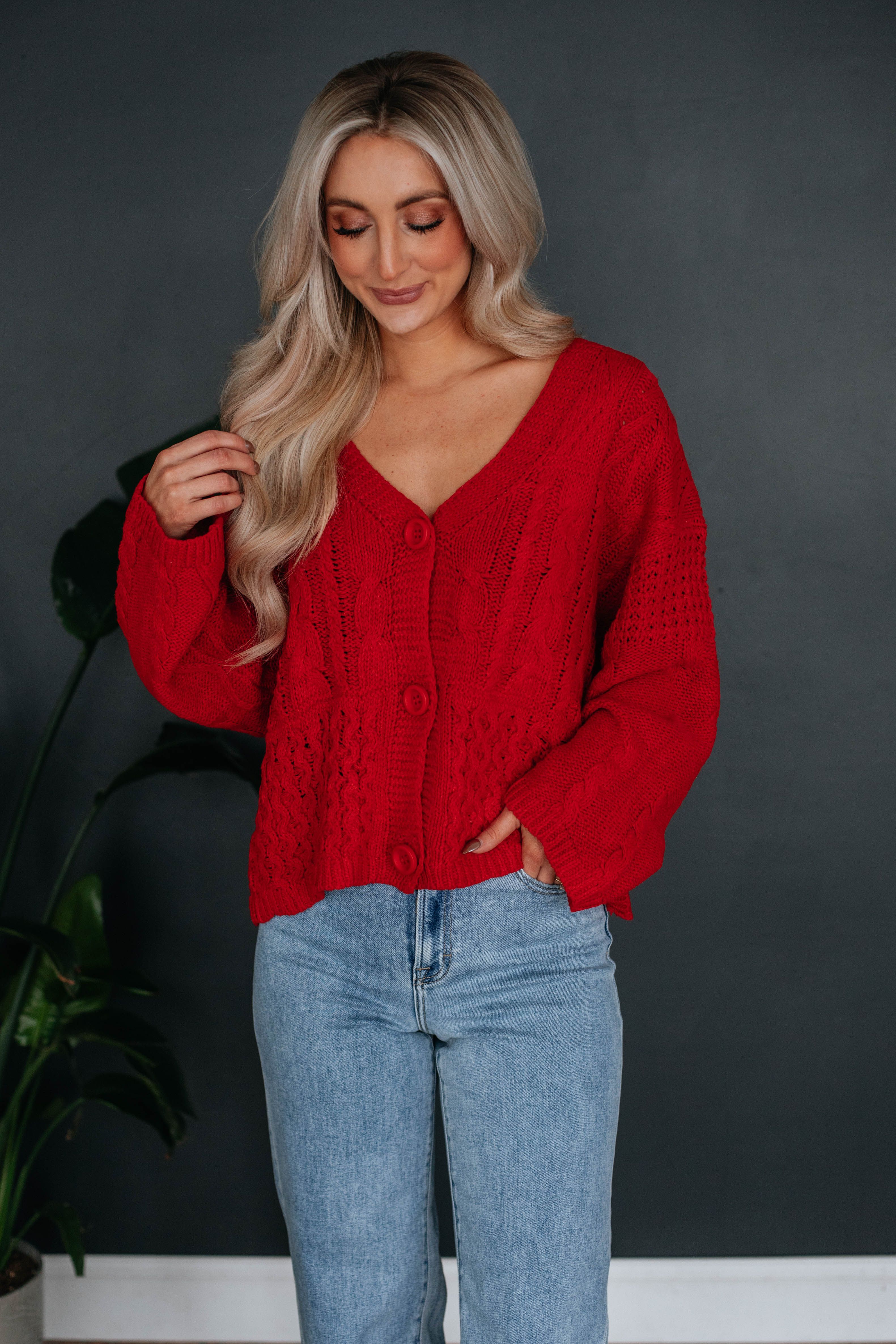 Ellen Cardigan - Red sold by Wild Oak Boutique product image thumbnail 5