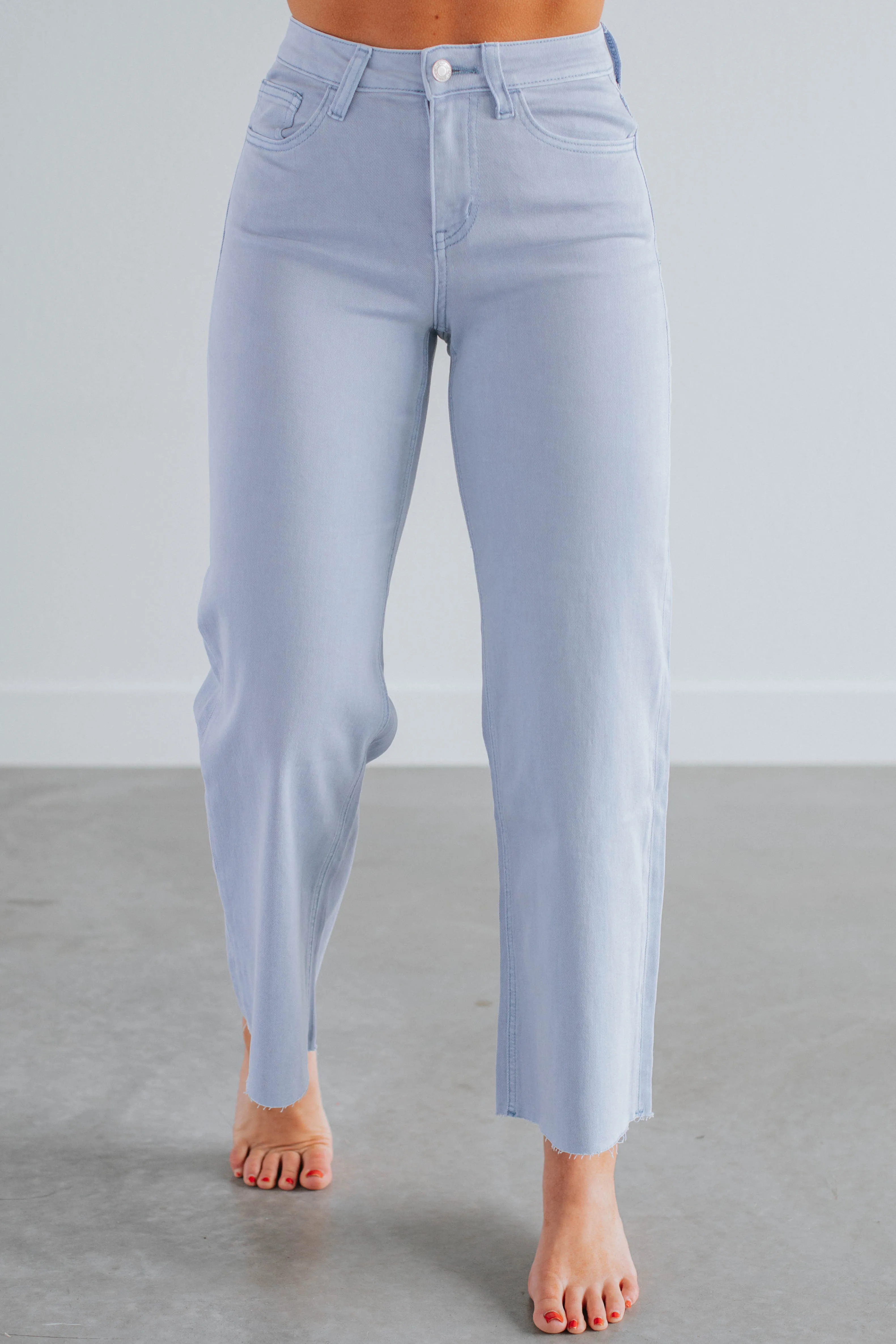 Olivia Vervet Jeans - Powder Blue sold by Wild Oak Boutique