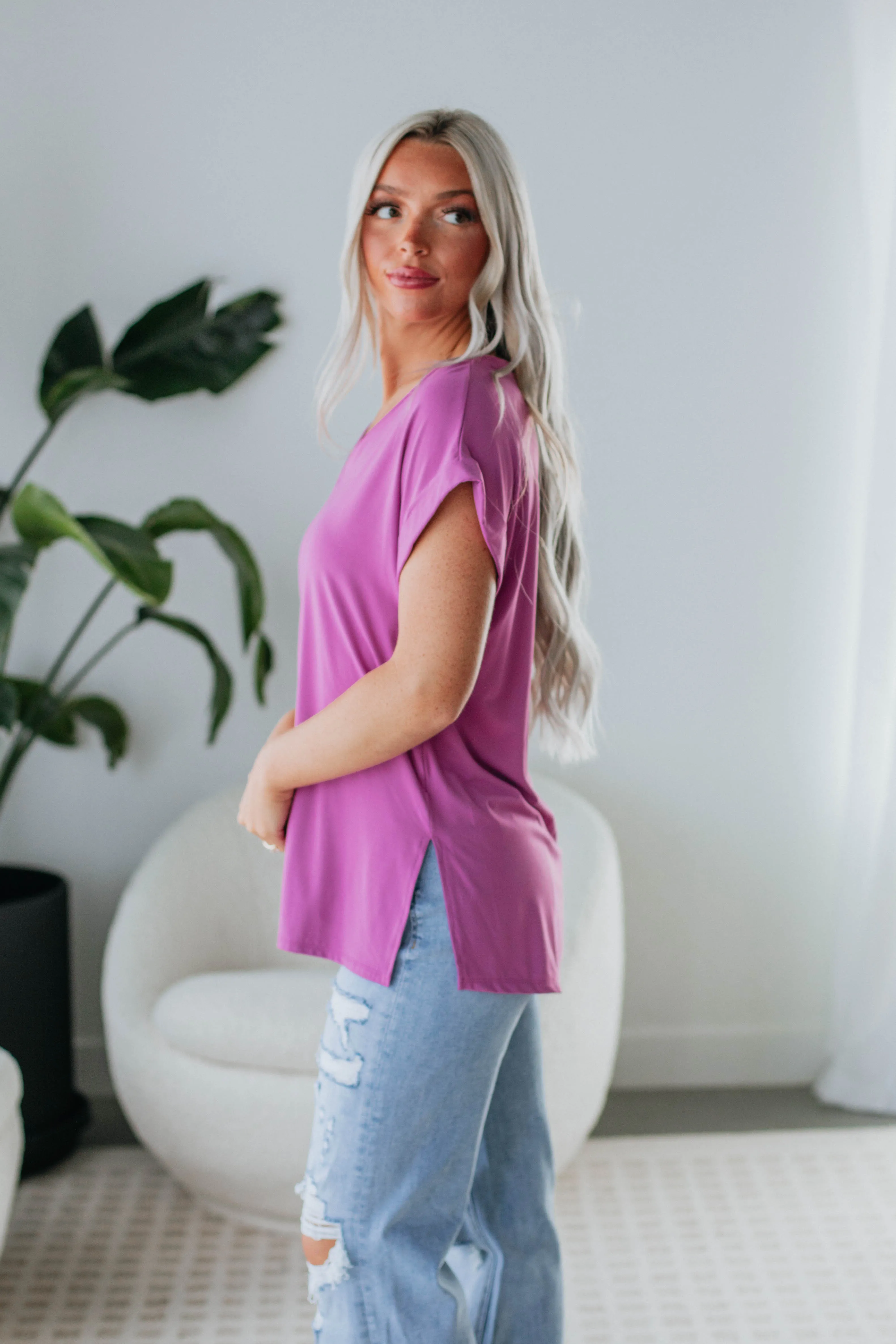 Jill Basic Tee - Orchid sold by Wild Oak Boutique product image thumbnail 3