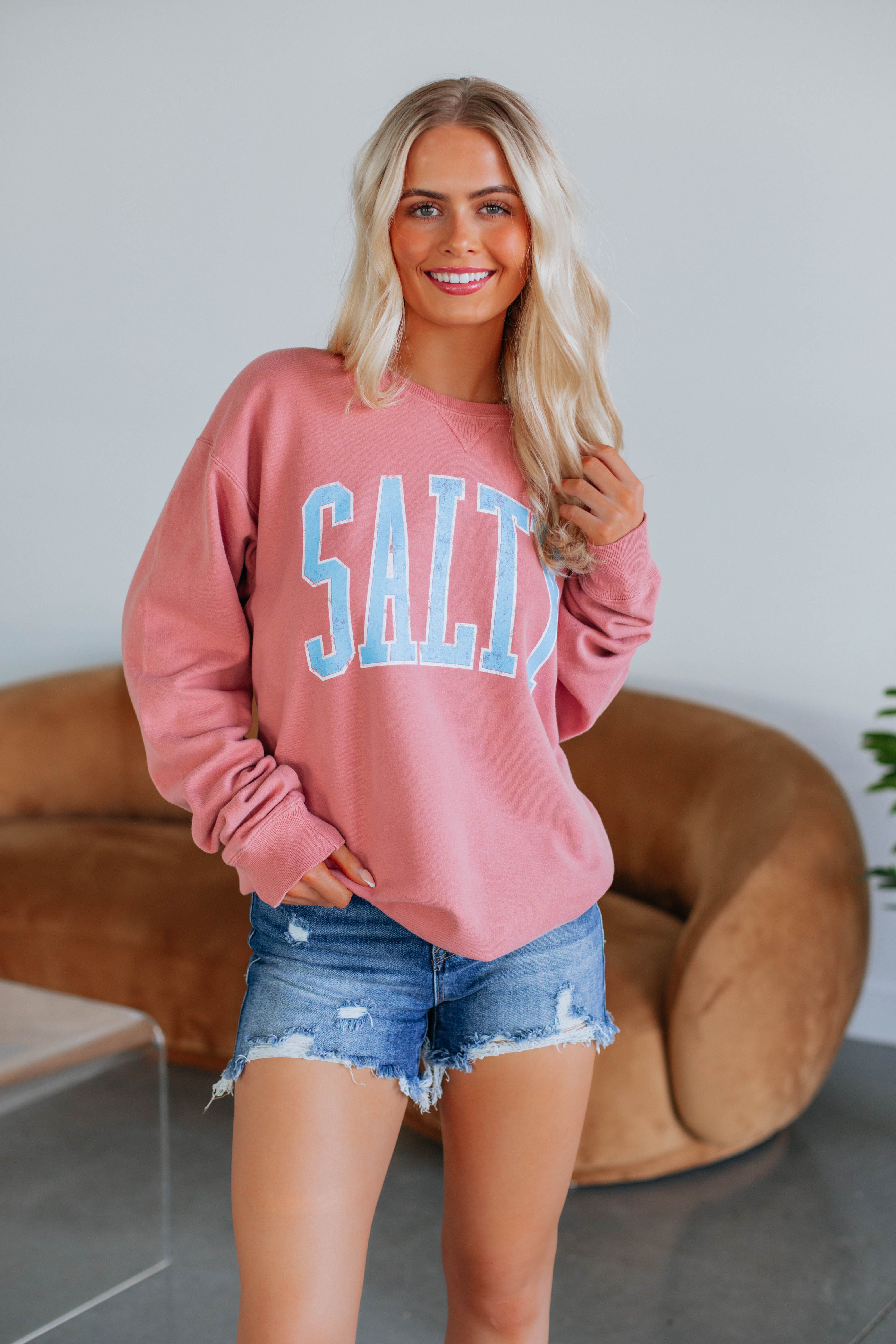 Salty Graphic Crewneck sold by Wild Oak Boutique