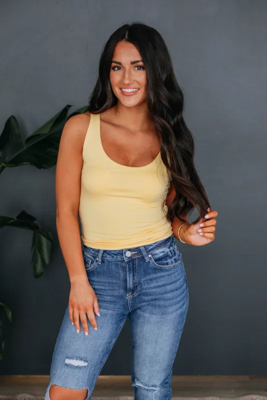 Delta Basic Tank - Lemon sold by Wild Oak Boutique
