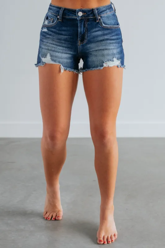 Sylvie Risen Shorts - Dark Wash sold by Wild Oak Boutique