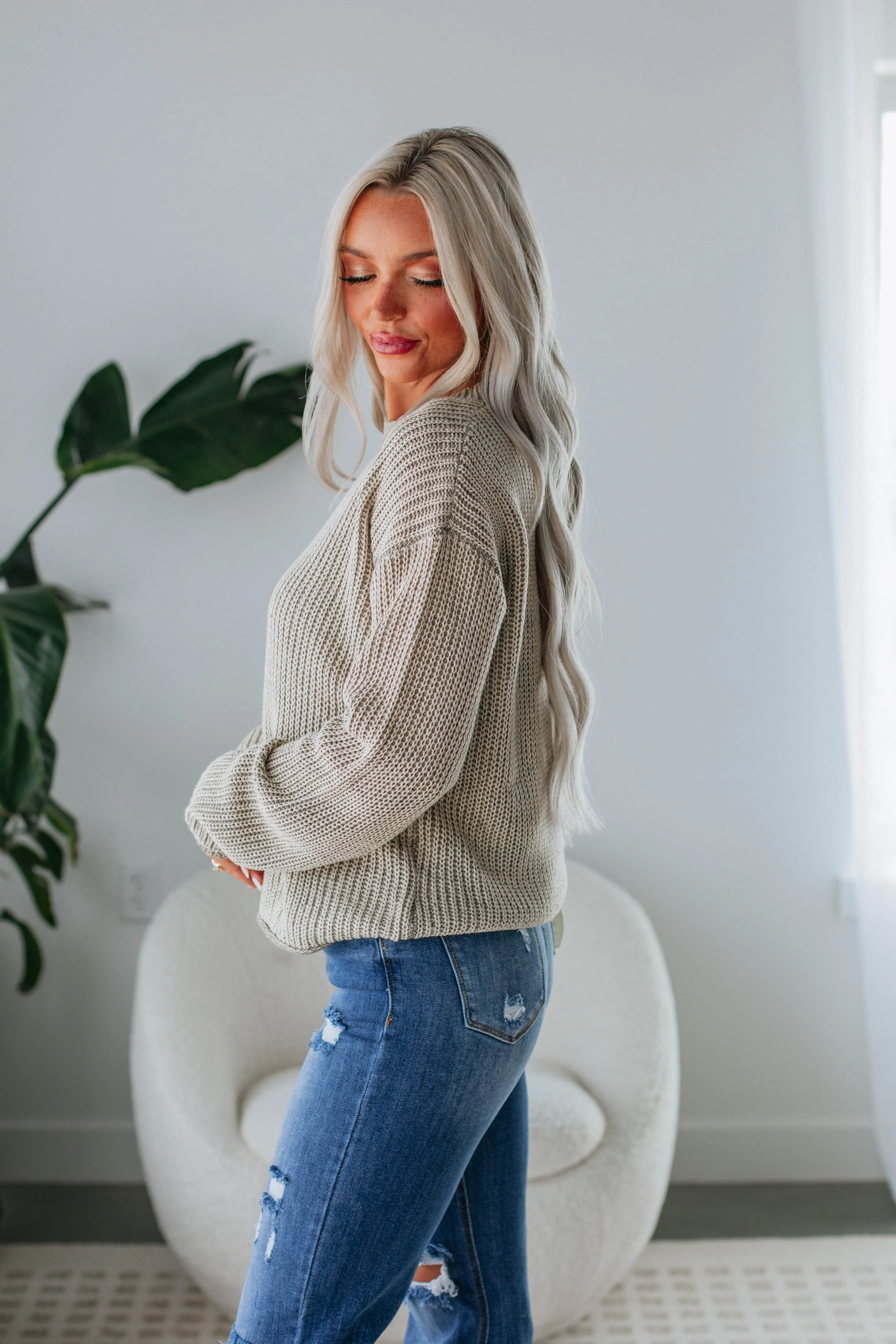 Jenzi Knit Sweater - Artichoke Mix sold by Wild Oak Boutique product image thumbnail 4
