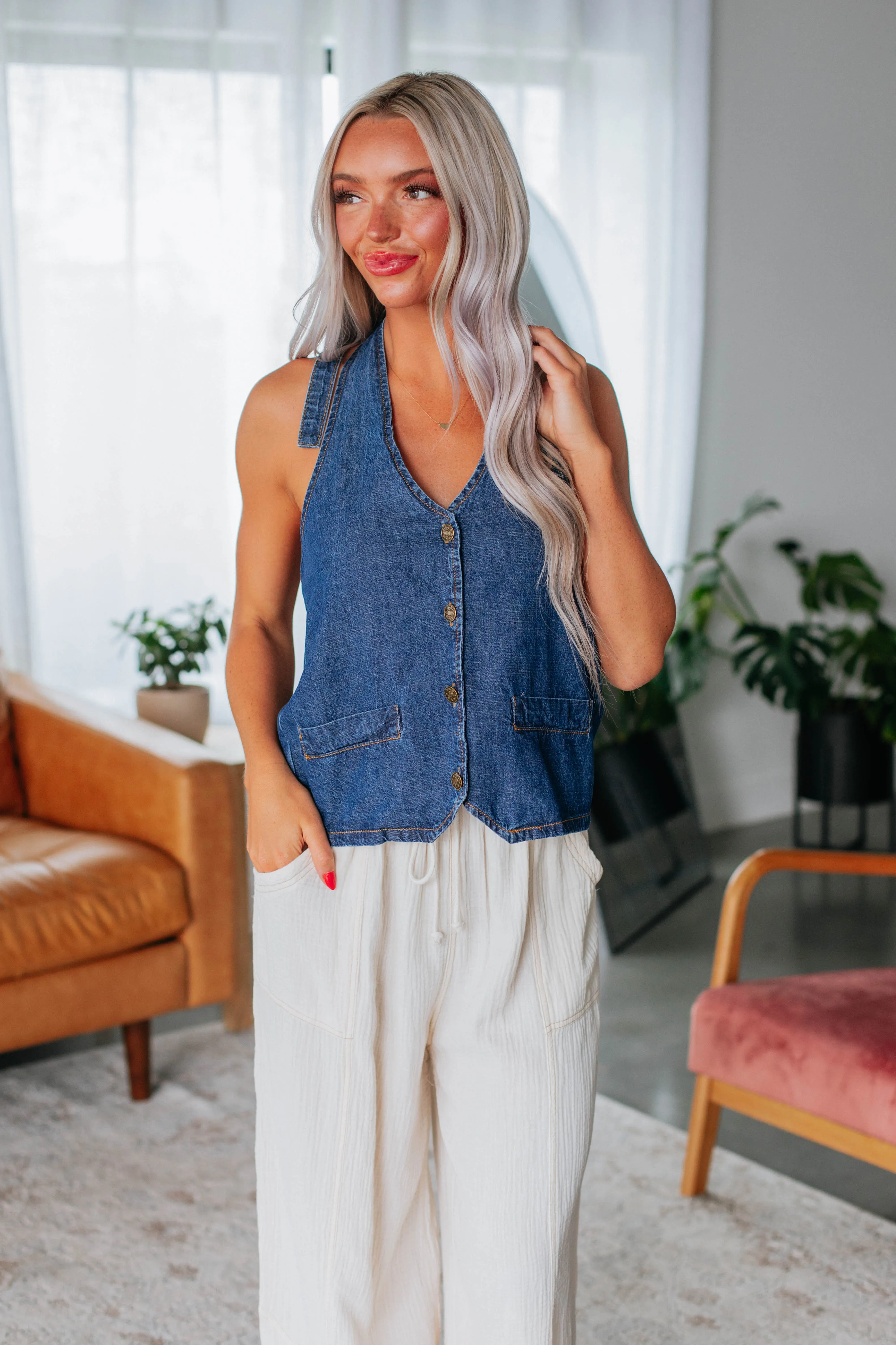 Journey Denim Tank sold by Wild Oak Boutique