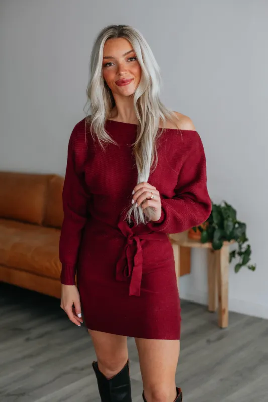 Alma Sweater Dress - Wine made by Wild Oak Boutique