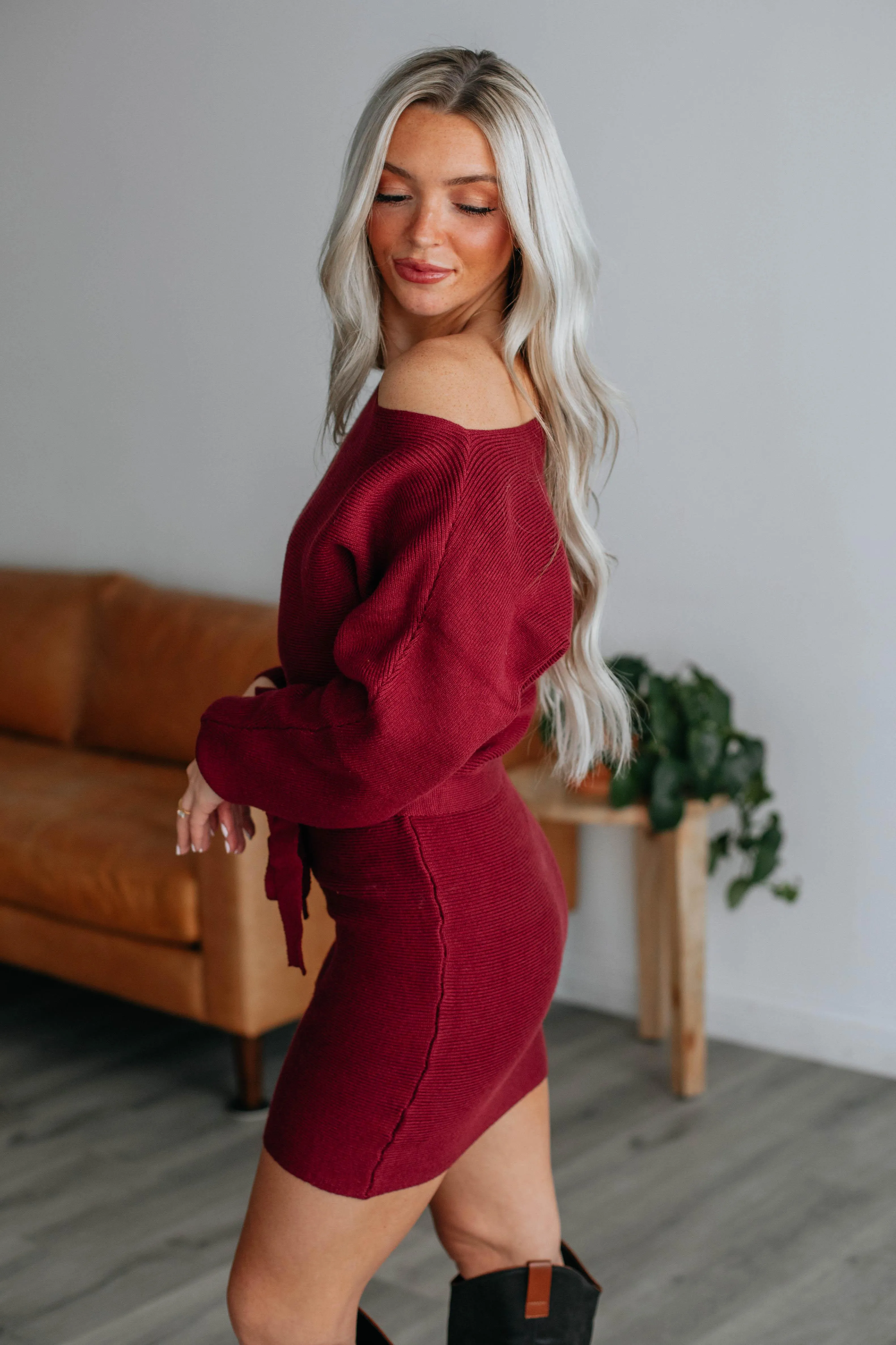 Alma Sweater Dress - Wine sold by Wild Oak Boutique product image thumbnail 2
