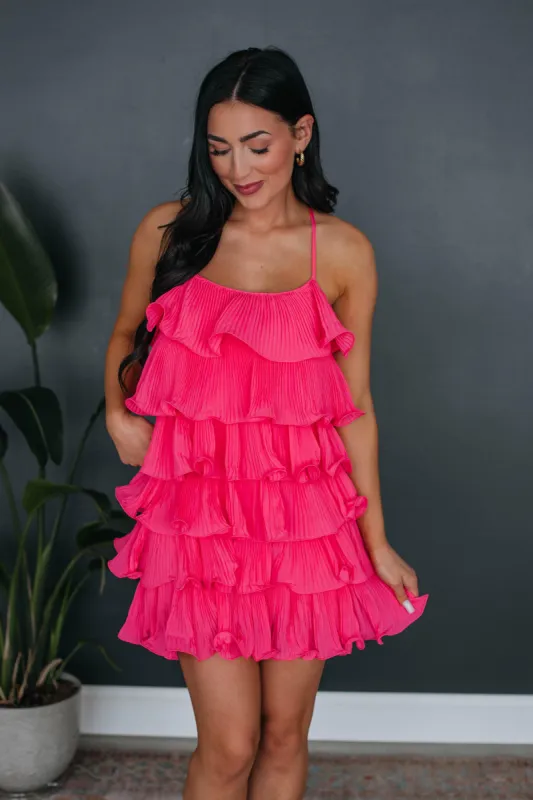 Dancing Queen Dress - Hot Pink sold by Wild Oak Boutique
