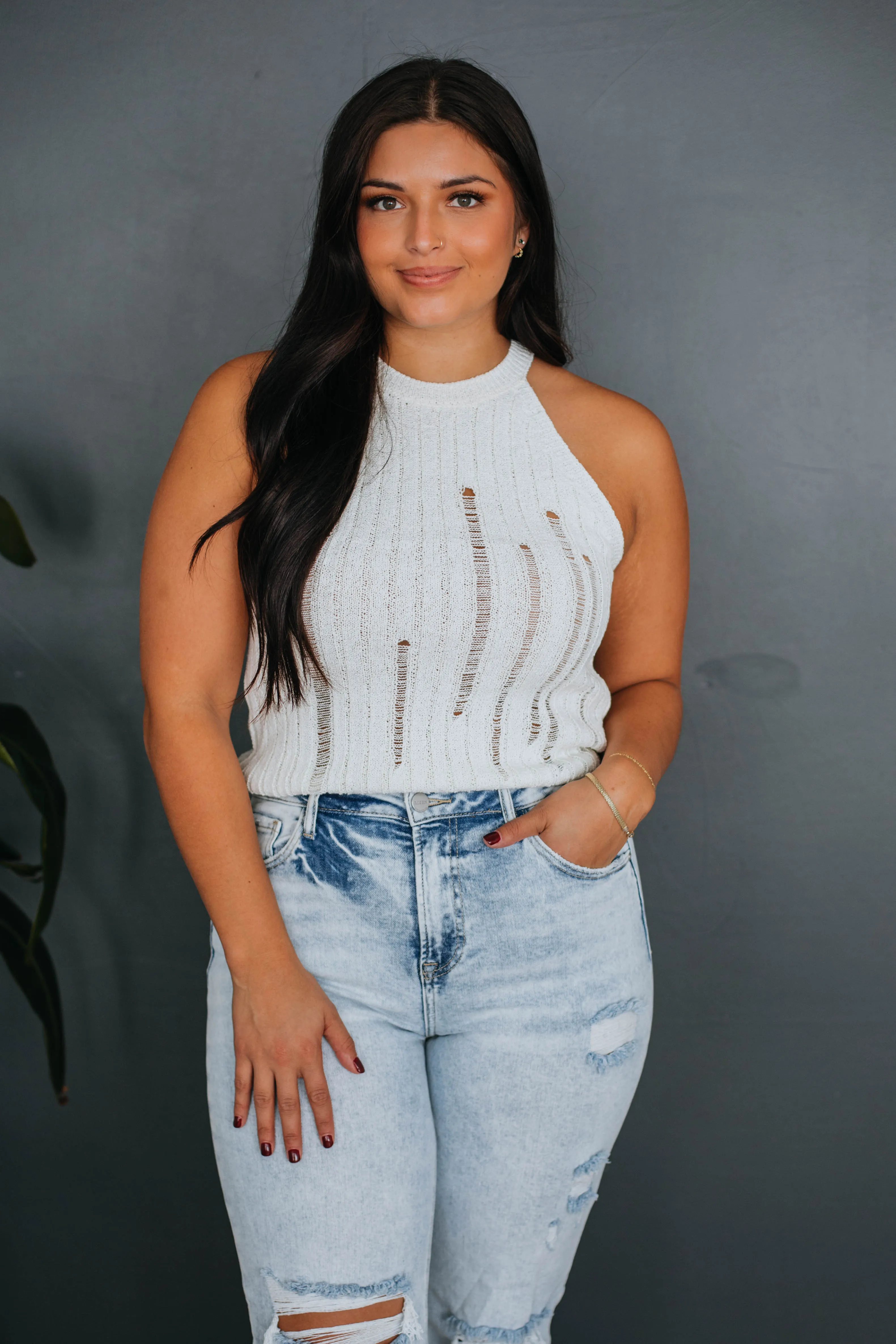 Lilian Distressed Tank sold by Wild Oak Boutique product image thumbnail 4