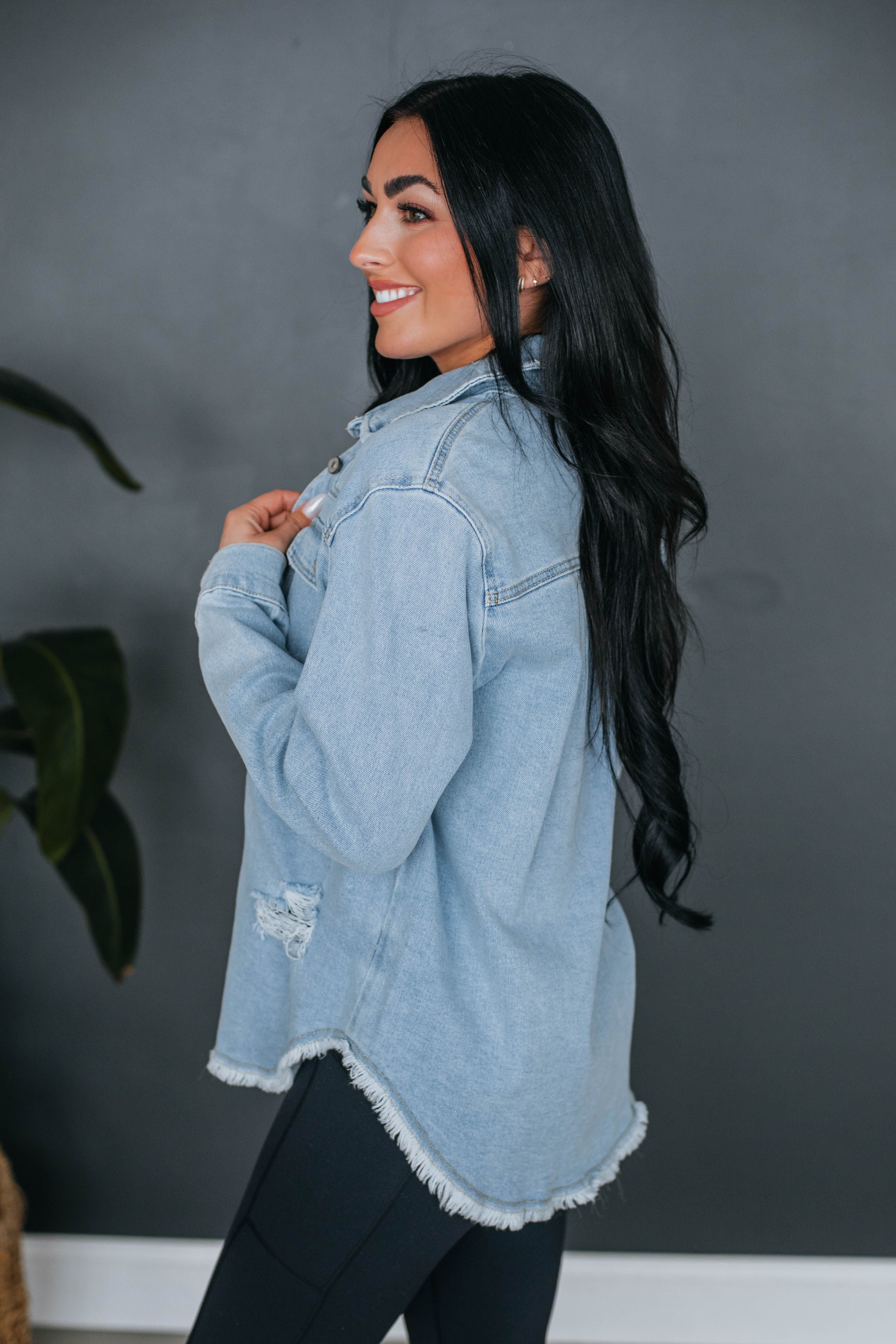 Callie KanCan Denim Shacket sold by Wild Oak Boutique product image thumbnail 3