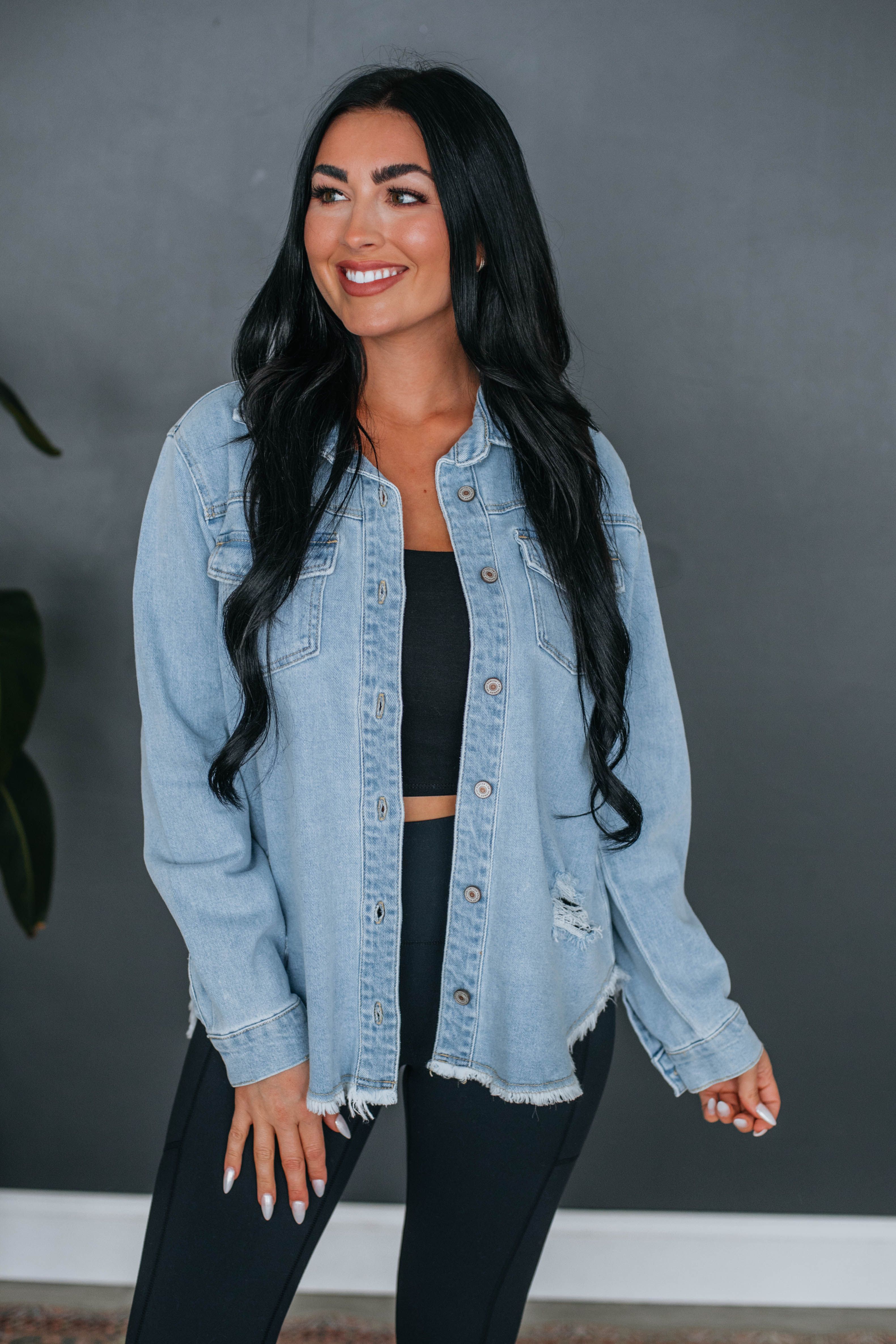 Callie KanCan Denim Shacket sold by Wild Oak Boutique
