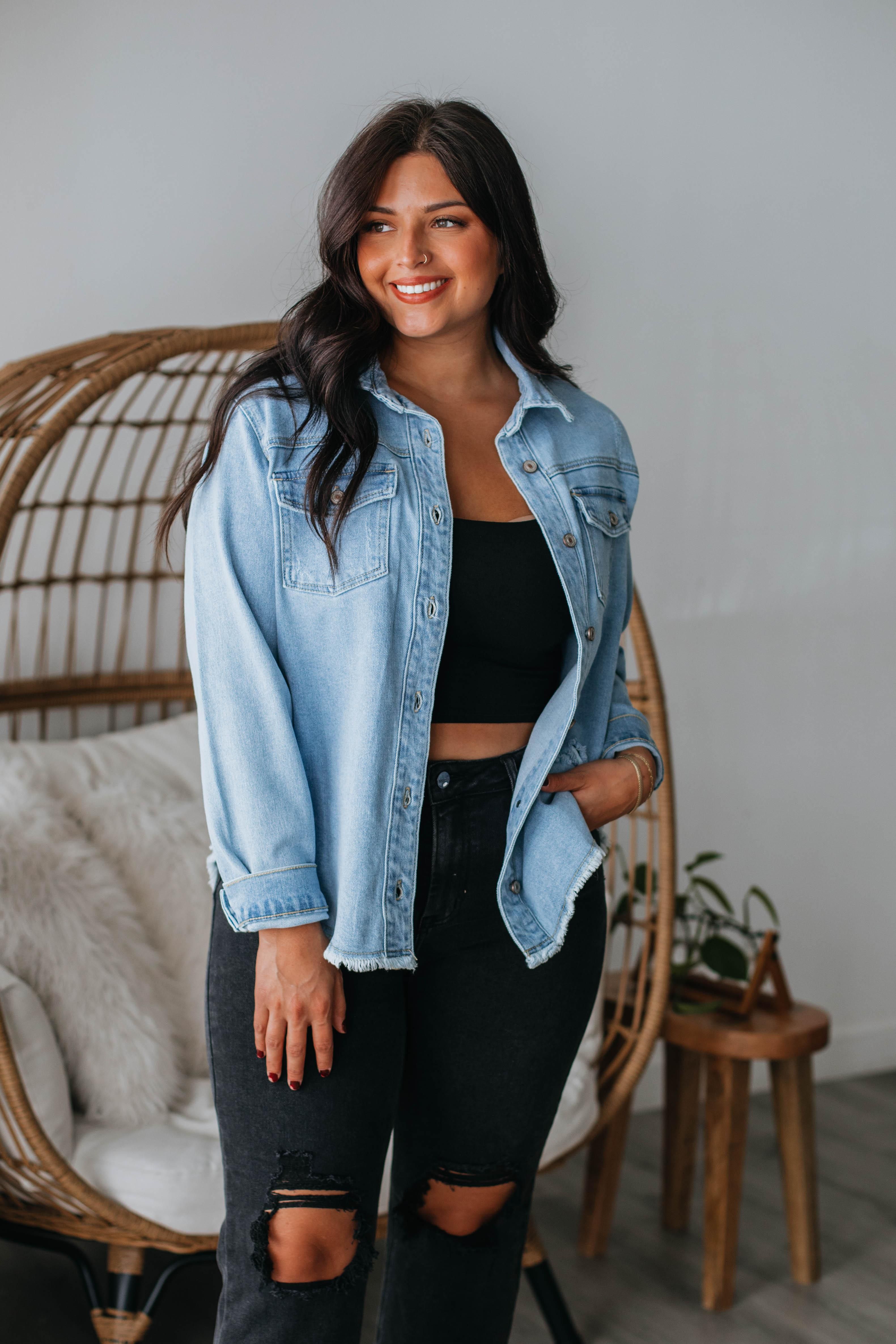 Callie KanCan Denim Shacket sold by Wild Oak Boutique product image thumbnail 5