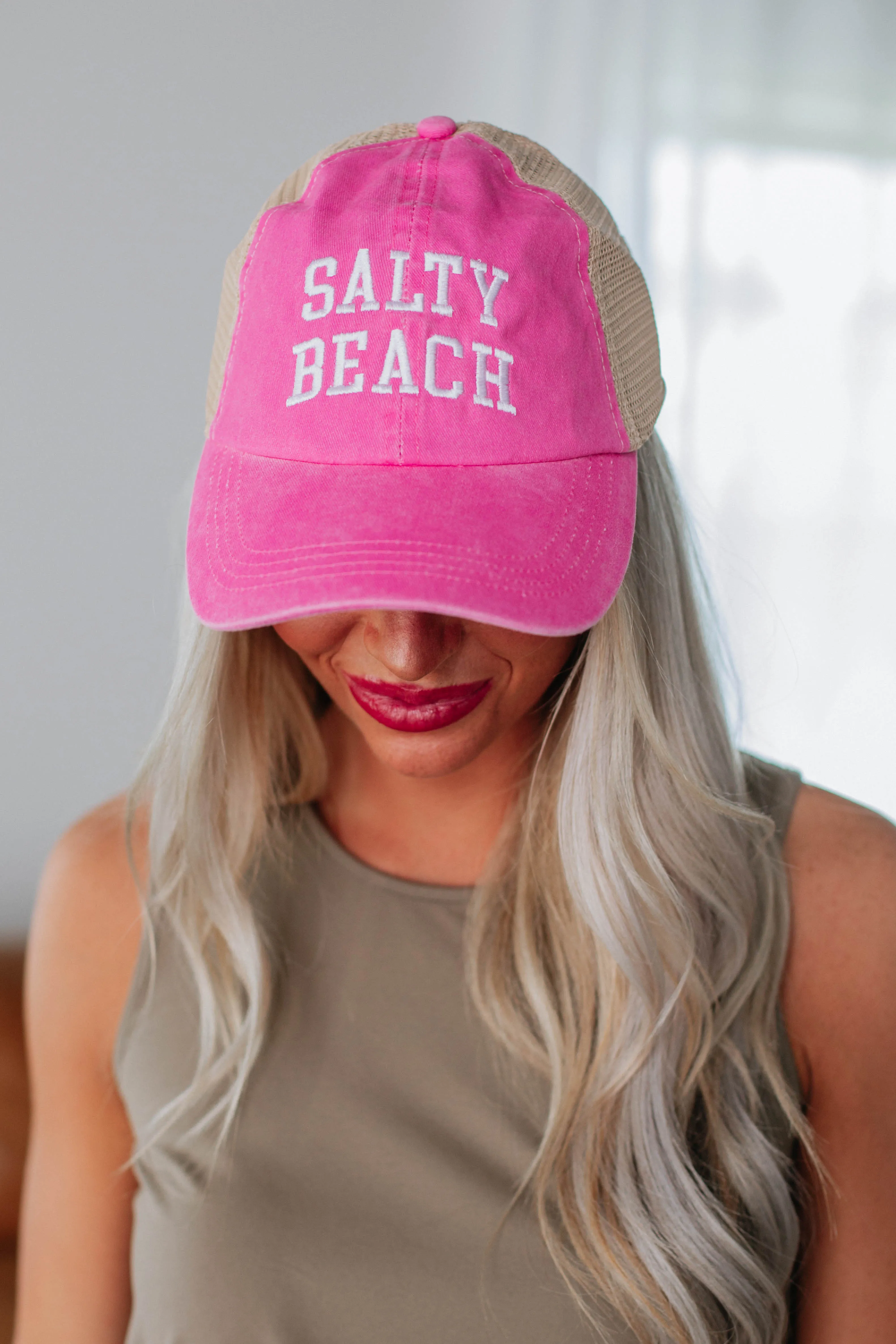 Salty Beach Baseball Cap - Hot Pink sold by Wild Oak Boutique product image thumbnail 2