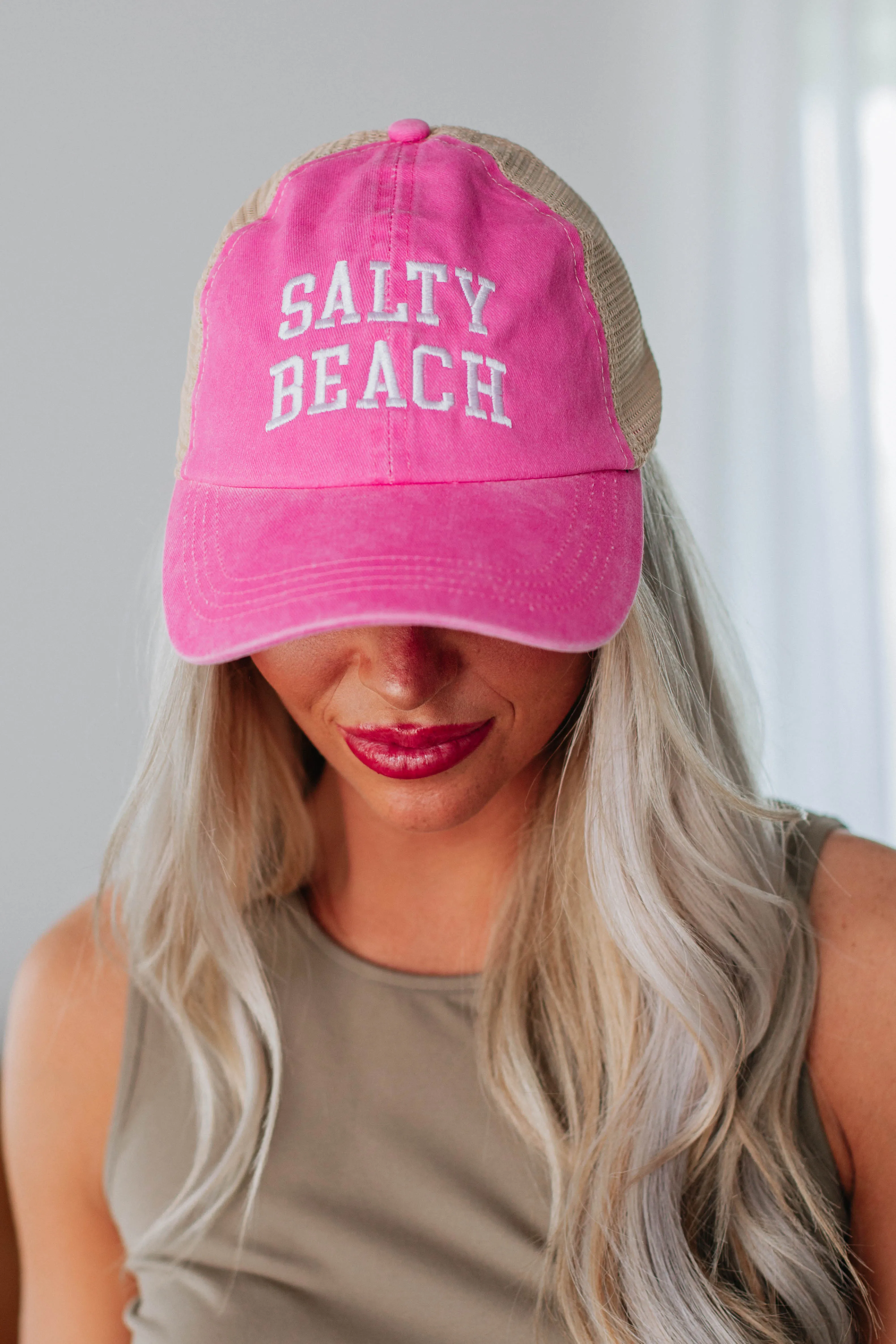 Salty Beach Baseball Cap - Hot Pink sold by Wild Oak Boutique product image thumbnail 4