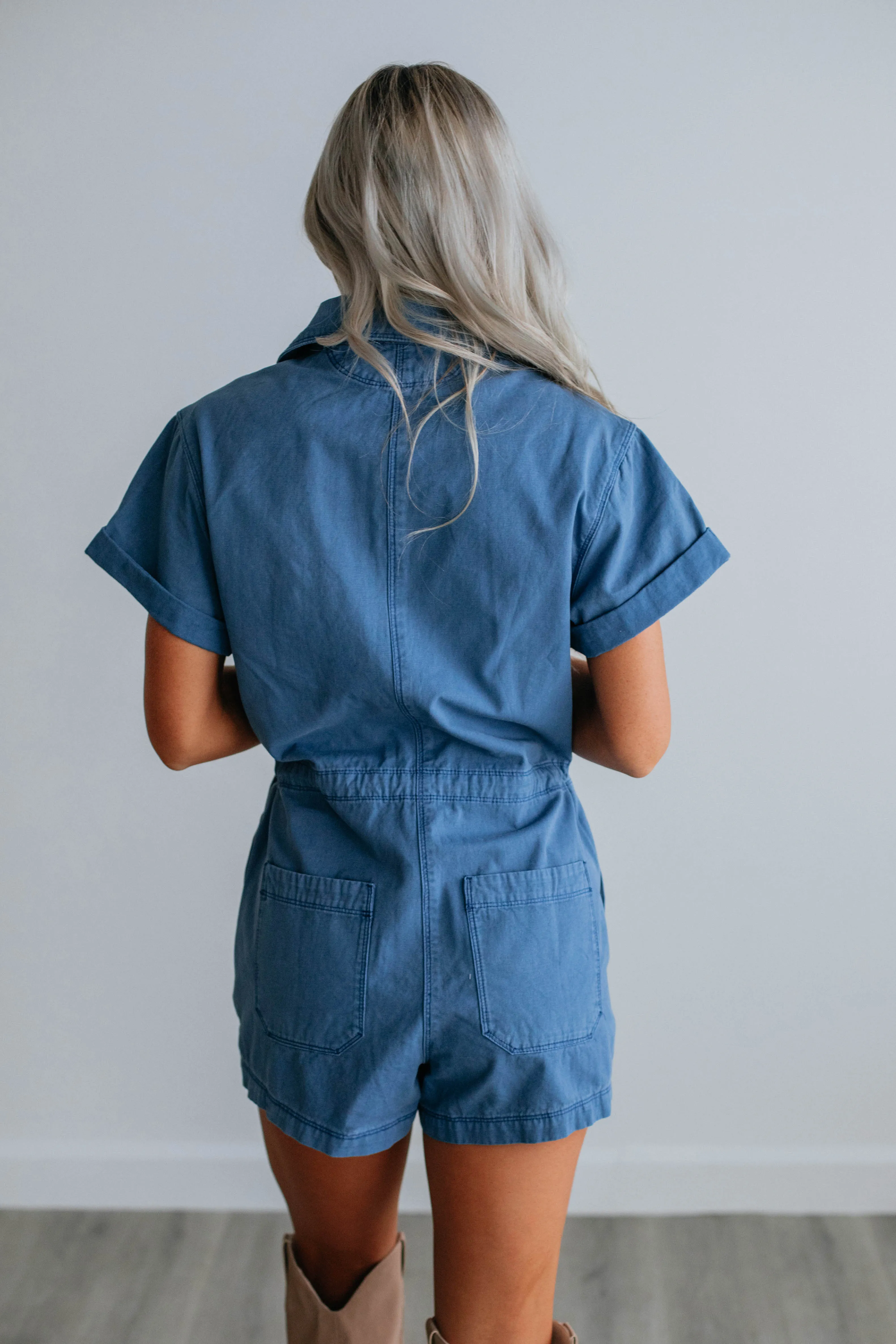 Gunnar Denim Romper sold by Wild Oak Boutique product image thumbnail 4