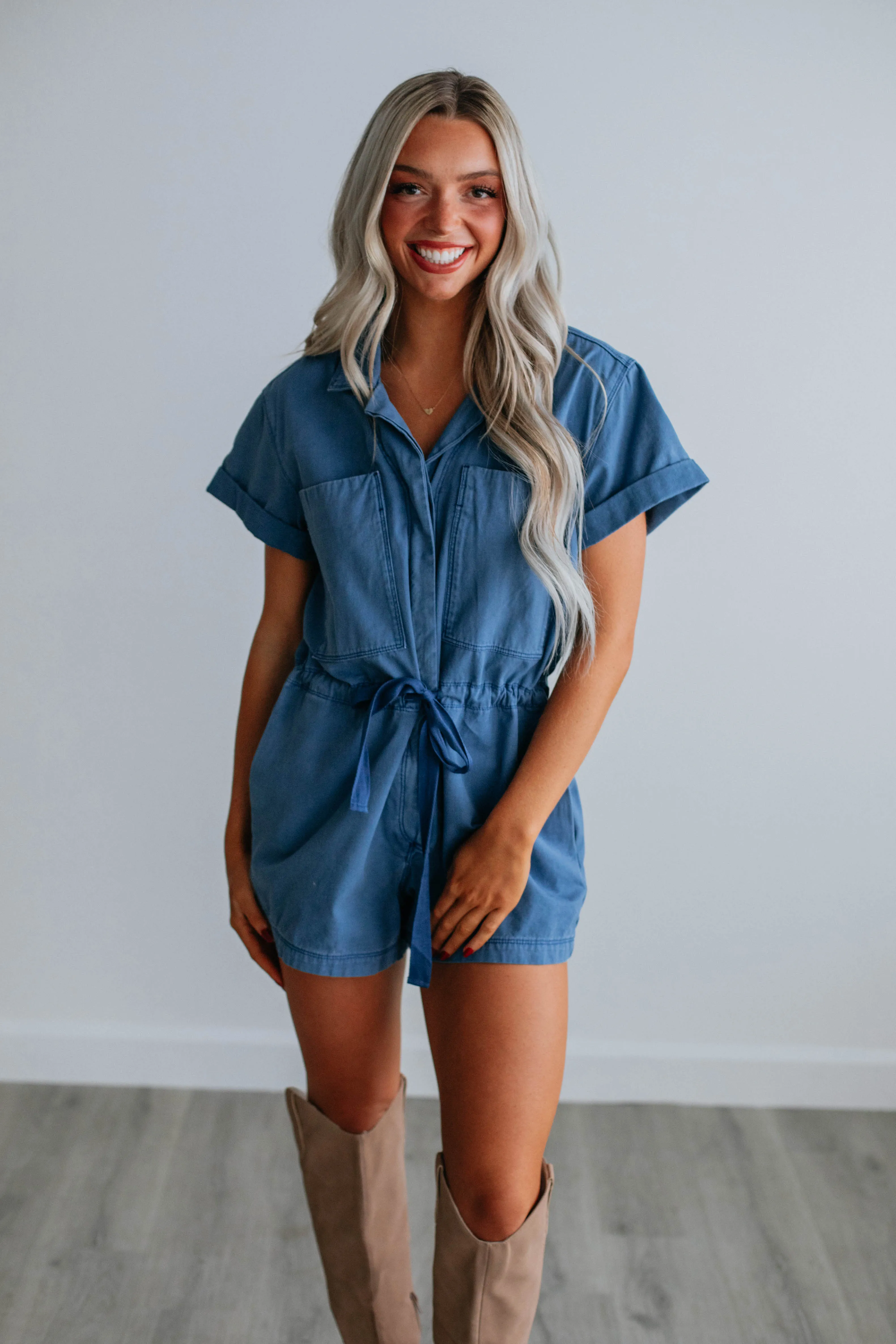 Gunnar Denim Romper sold by Wild Oak Boutique