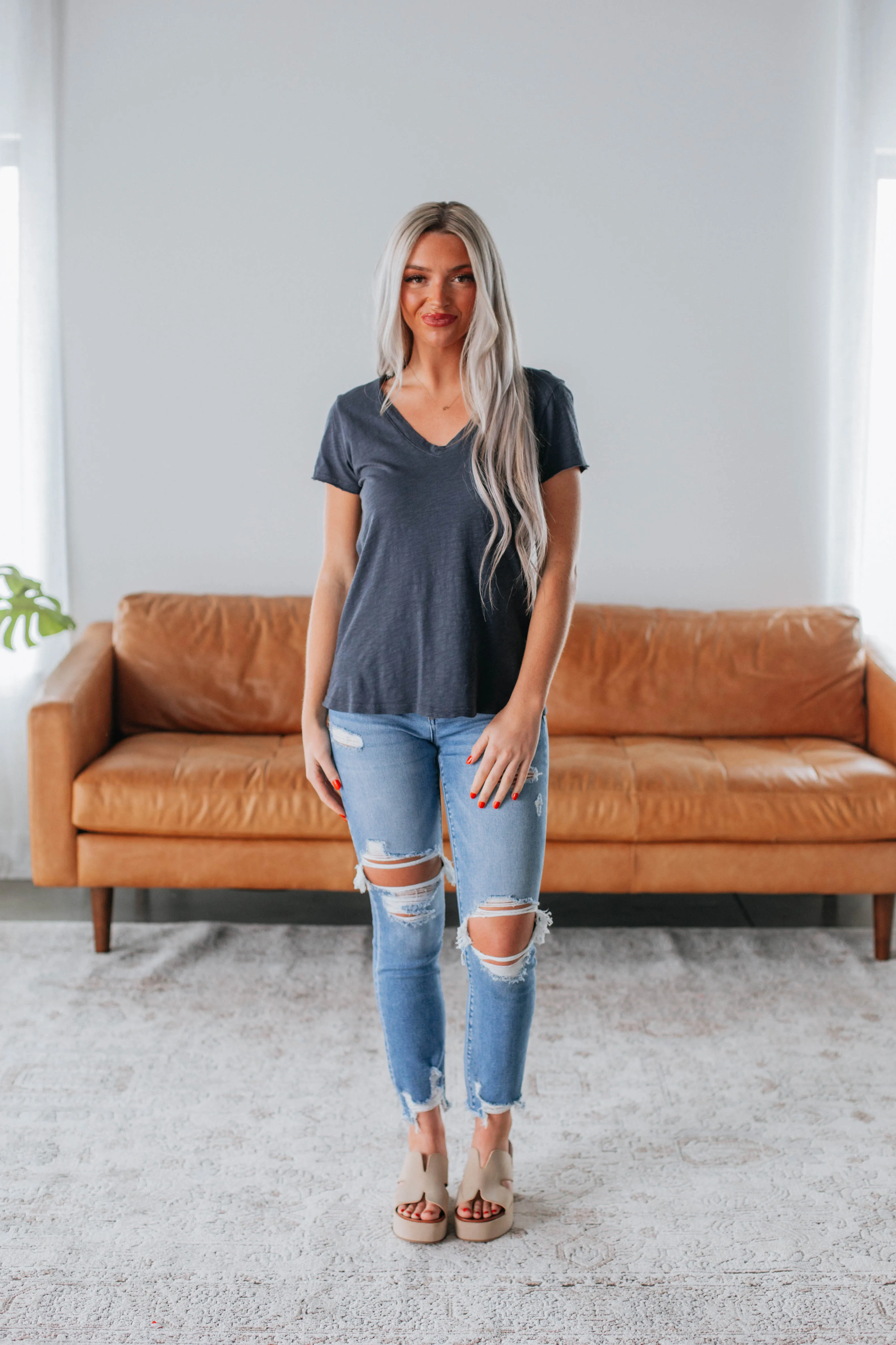 Luca Basic Tee - Midnight sold by Wild Oak Boutique product image thumbnail 2