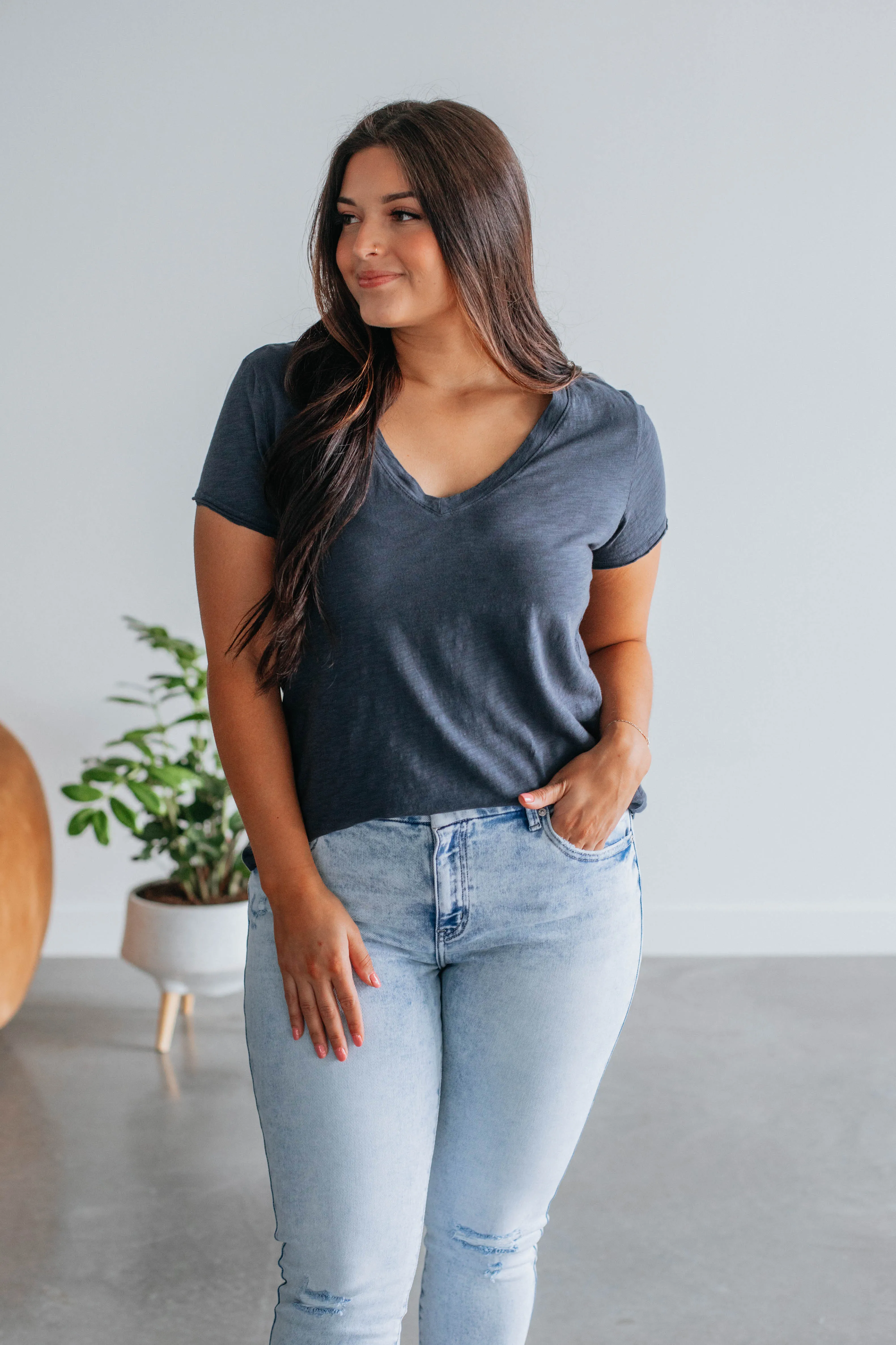 Luca Basic Tee - Midnight sold by Wild Oak Boutique product image thumbnail 3