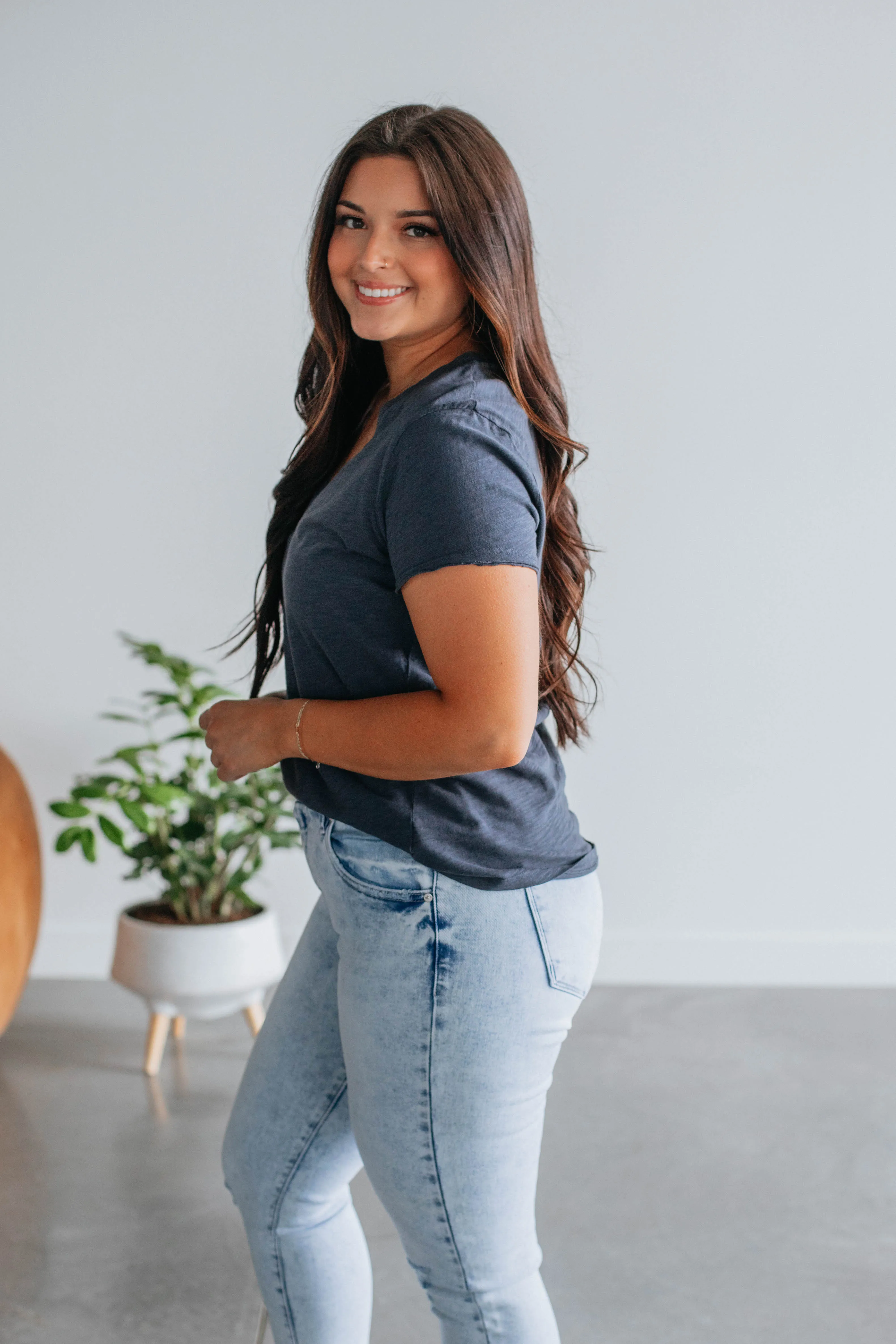 Luca Basic Tee - Midnight sold by Wild Oak Boutique product image thumbnail 4