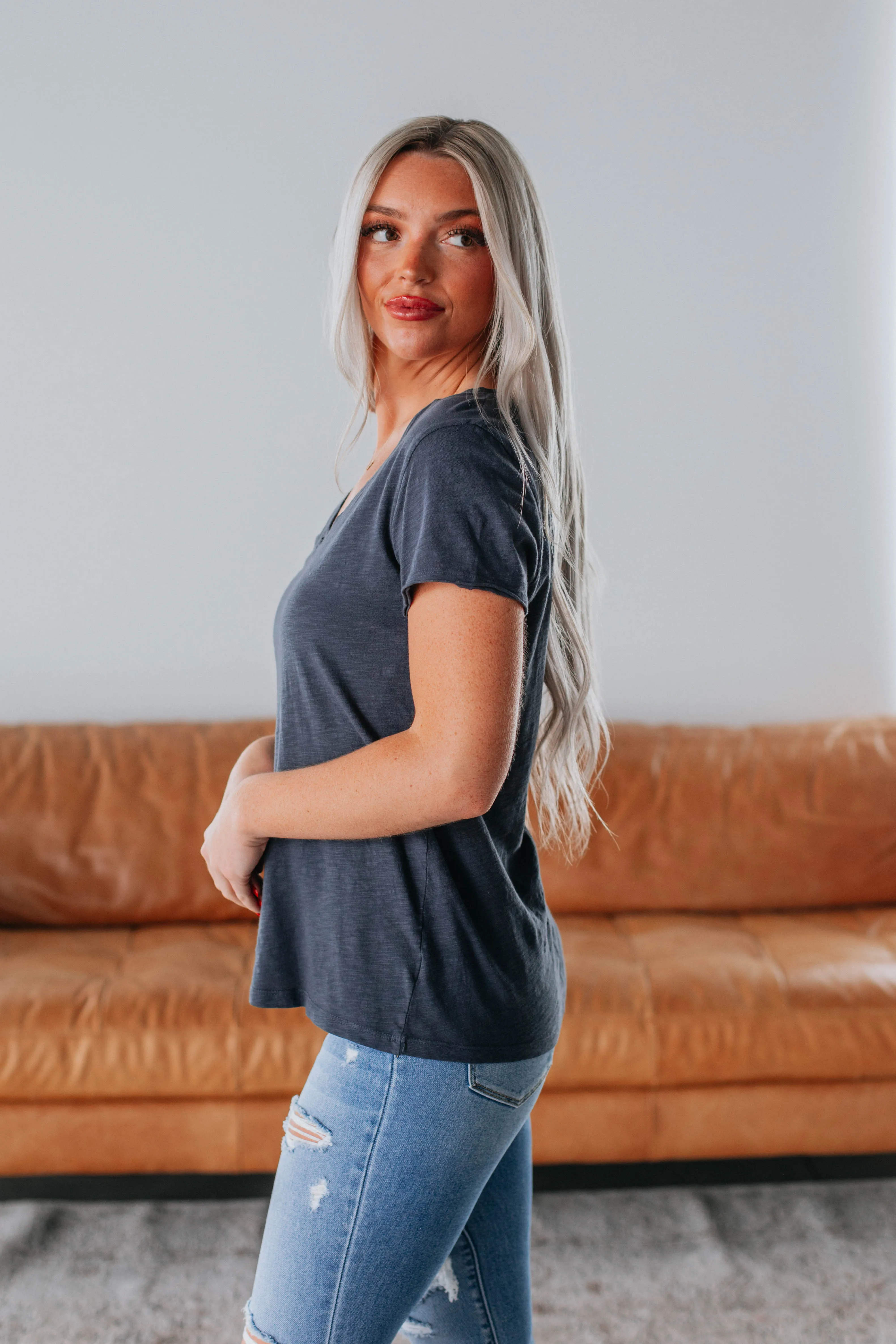 Luca Basic Tee - Midnight sold by Wild Oak Boutique product image thumbnail 5