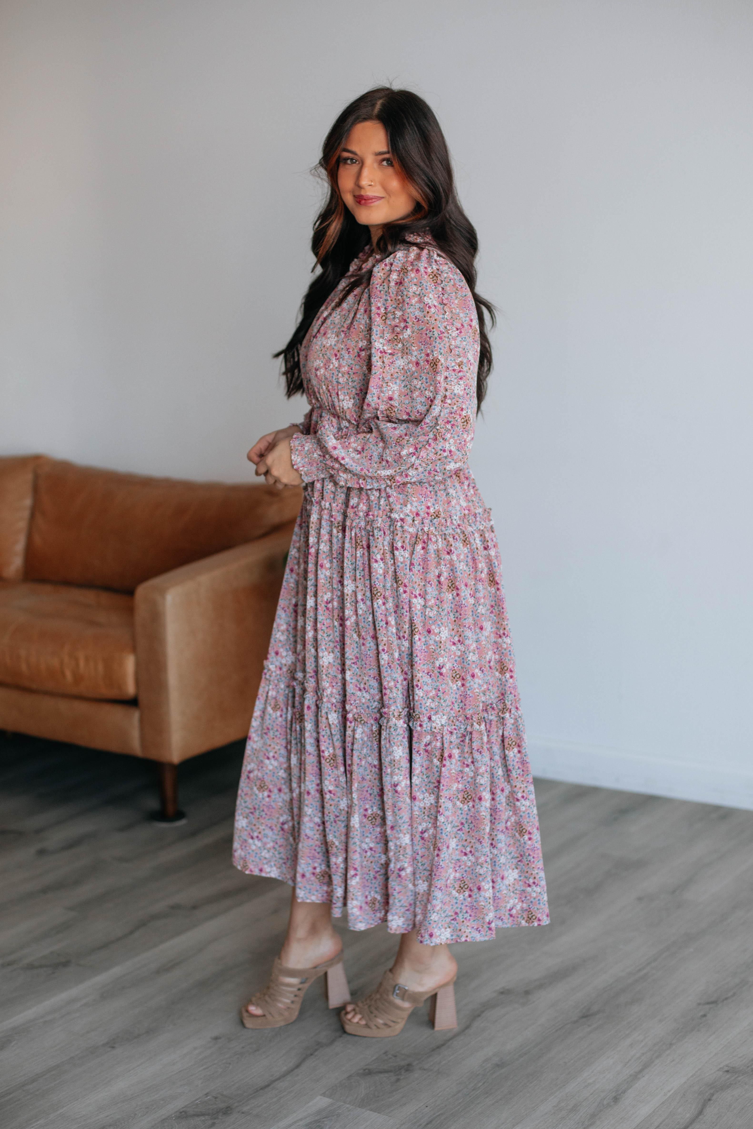 Adeline Floral Midi Dress sold by Wild Oak Boutique product image thumbnail 5