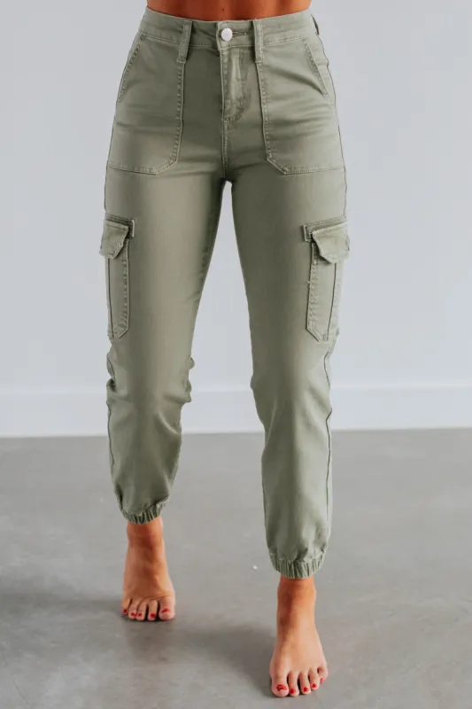 Jadia Risen Cargo Pants - Sage sold by Wild Oak Boutique