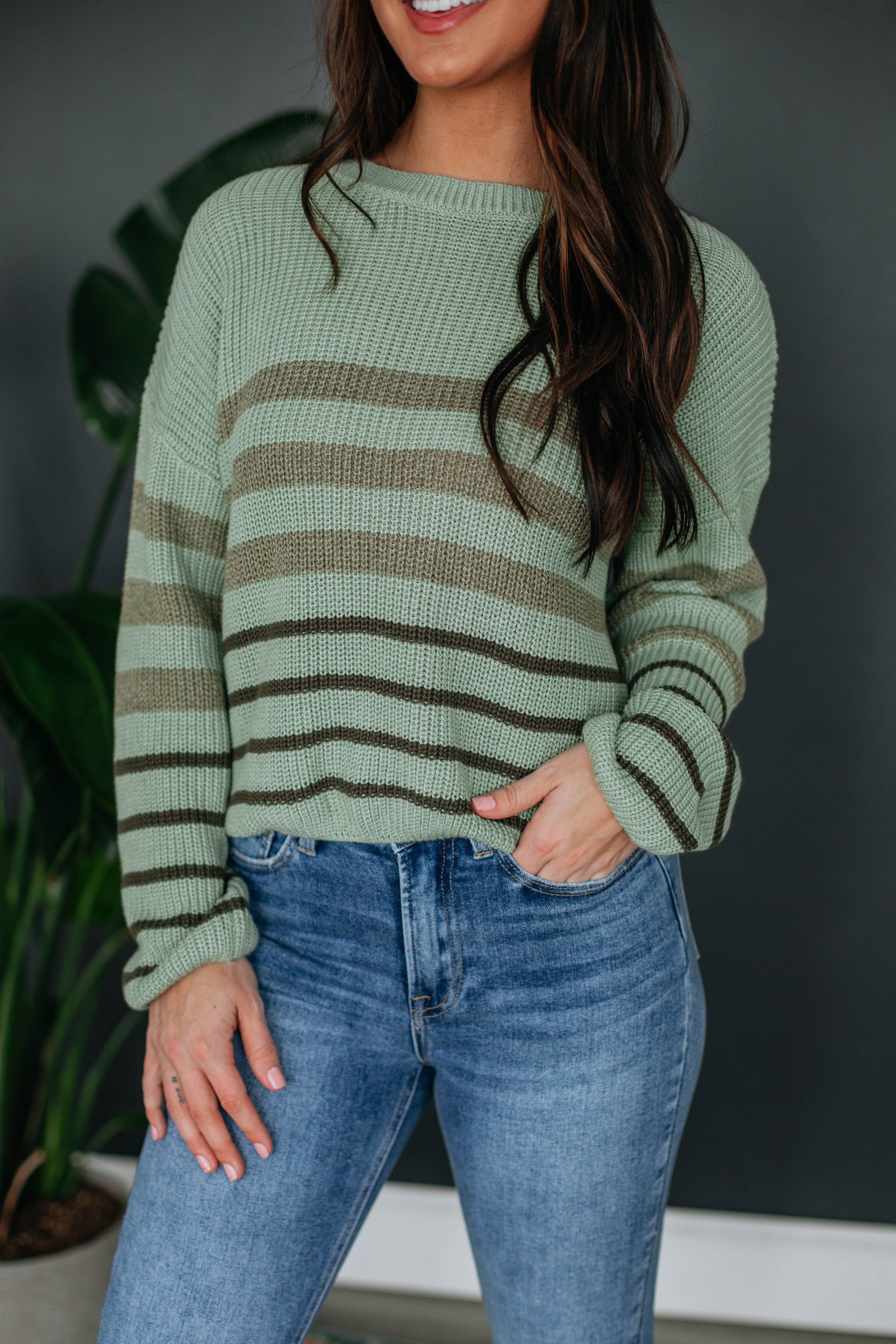 Jennetta Knit Sweater - Sage Mix sold by Wild Oak Boutique product image thumbnail 5