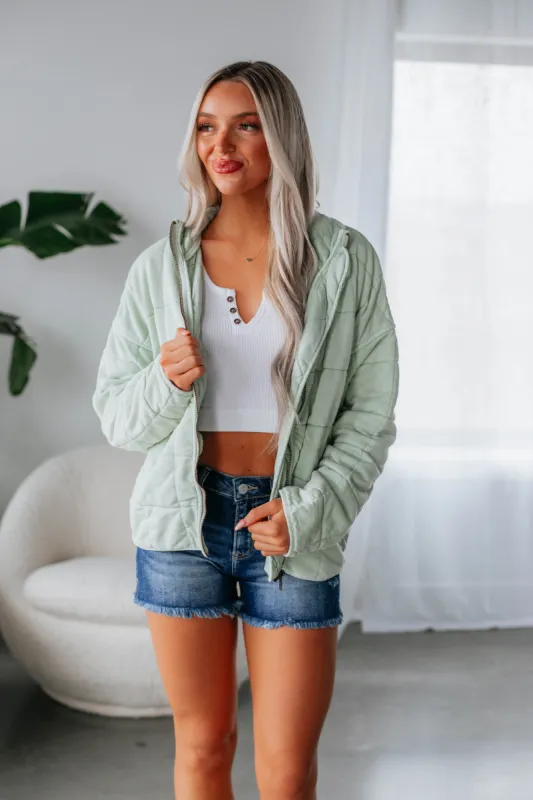 Zaiden Quilted Jacket - Mint sold by Wild Oak Boutique
