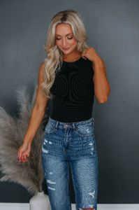 April Ribbed Bodysuit - Vintage Black sold by Wild Oak Boutique