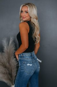 April Ribbed Bodysuit - Vintage Black sold by Wild Oak Boutique