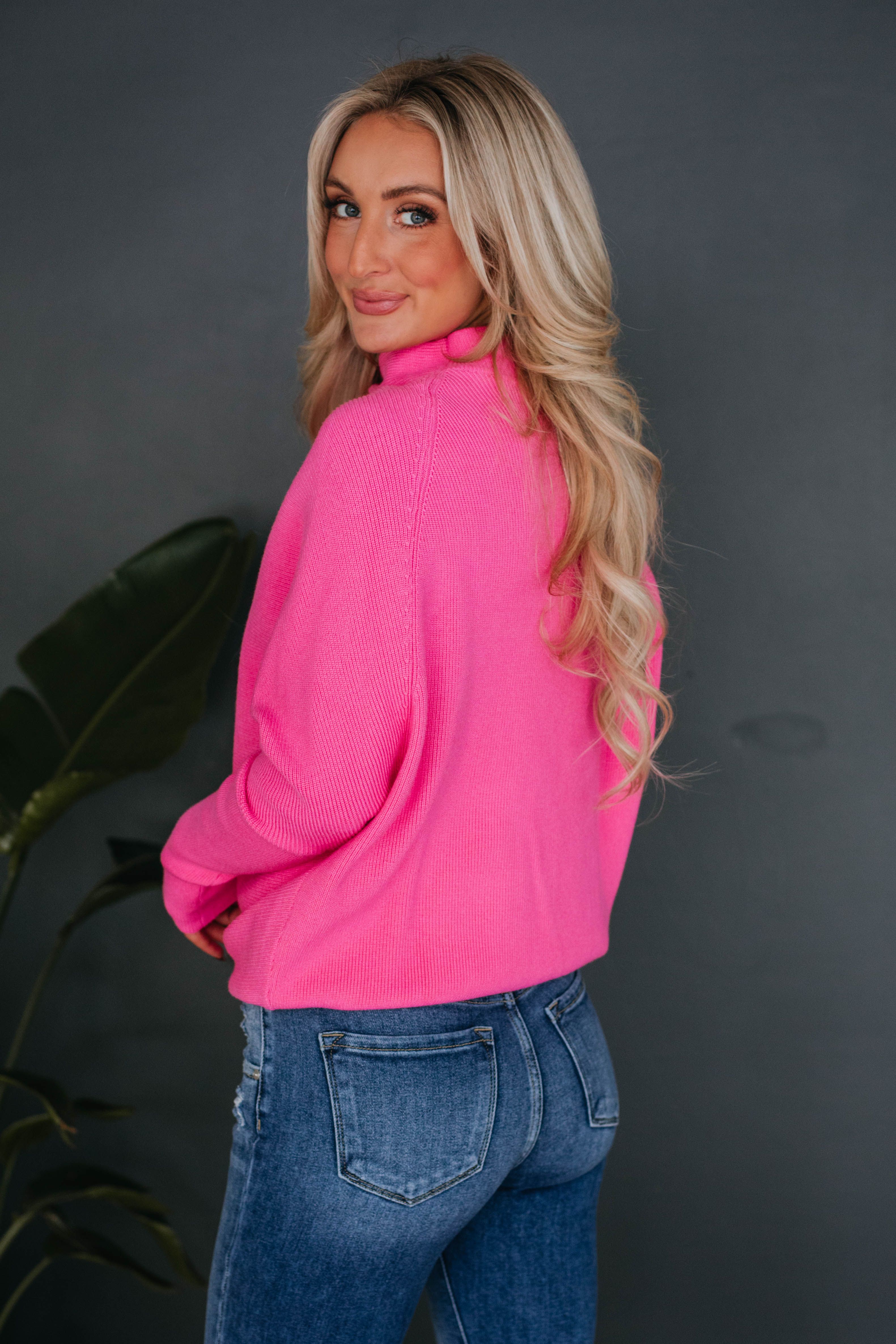 Gretchen Dolman Sweater - Hot Pink sold by Wild Oak Boutique product image thumbnail 4