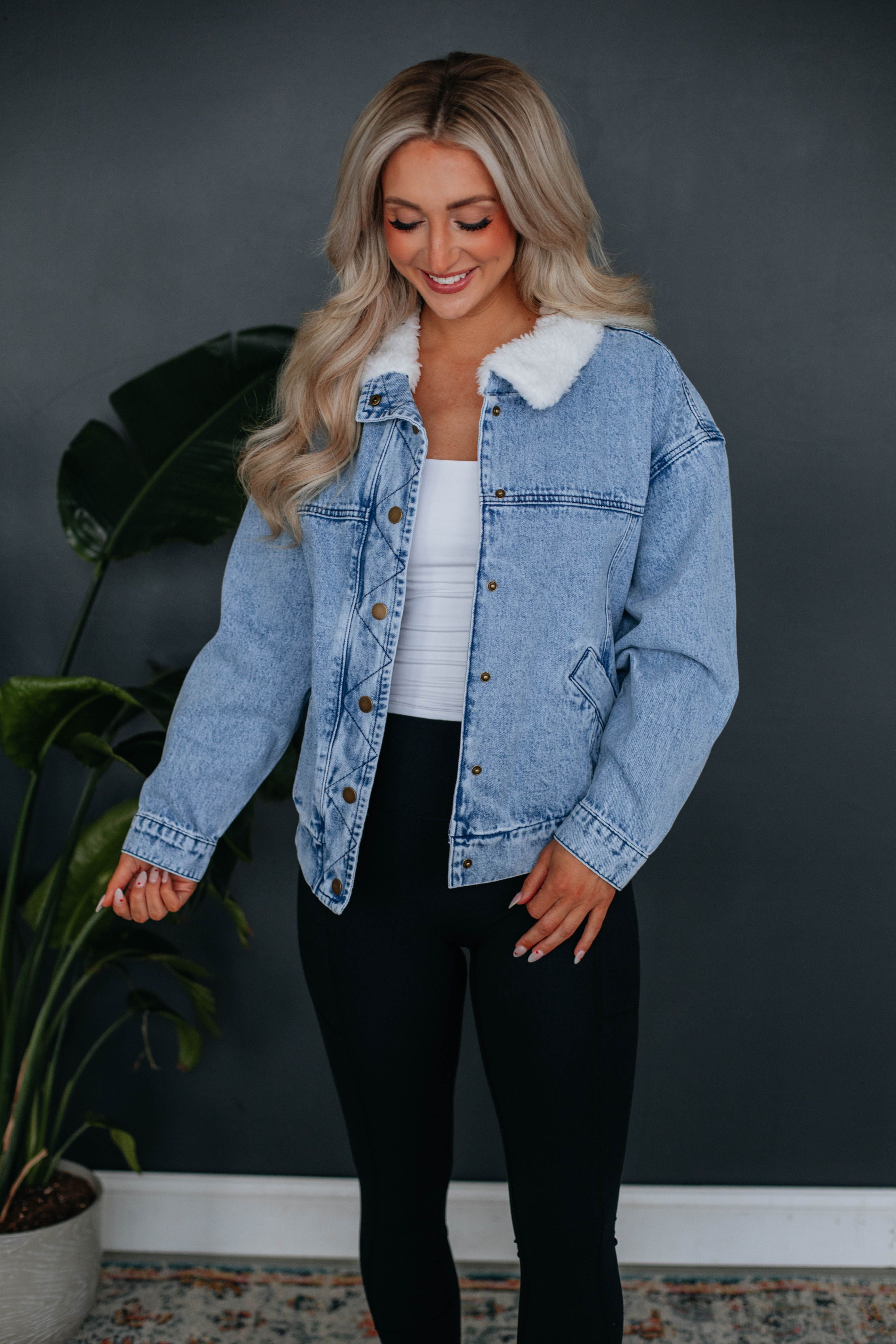 Bennett Sherpa Denim Jacket sold by Wild Oak Boutique product image thumbnail 2