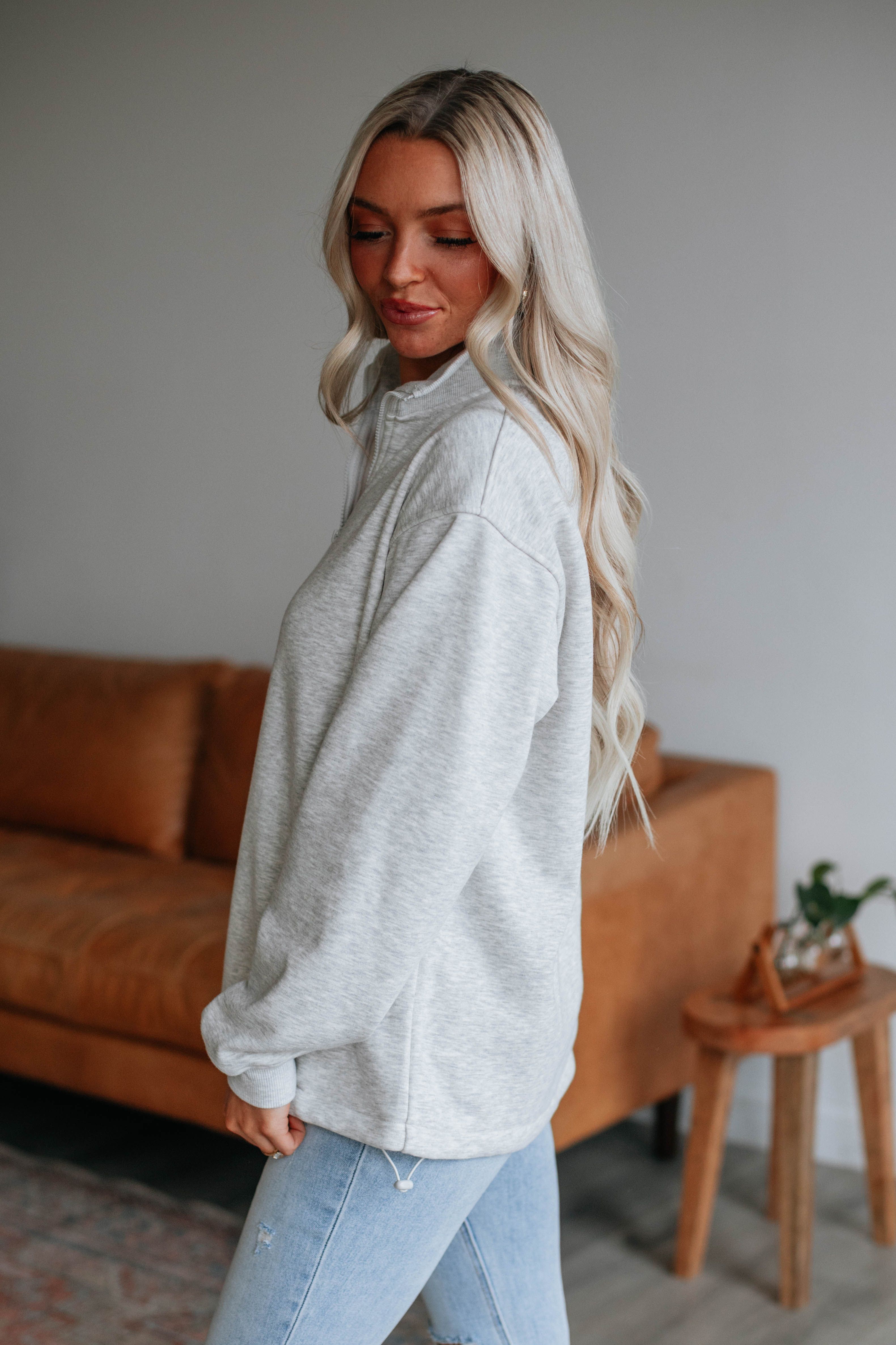 Jett Half-Zip Pullover - Heather Grey sold by Wild Oak Boutique product image thumbnail 4