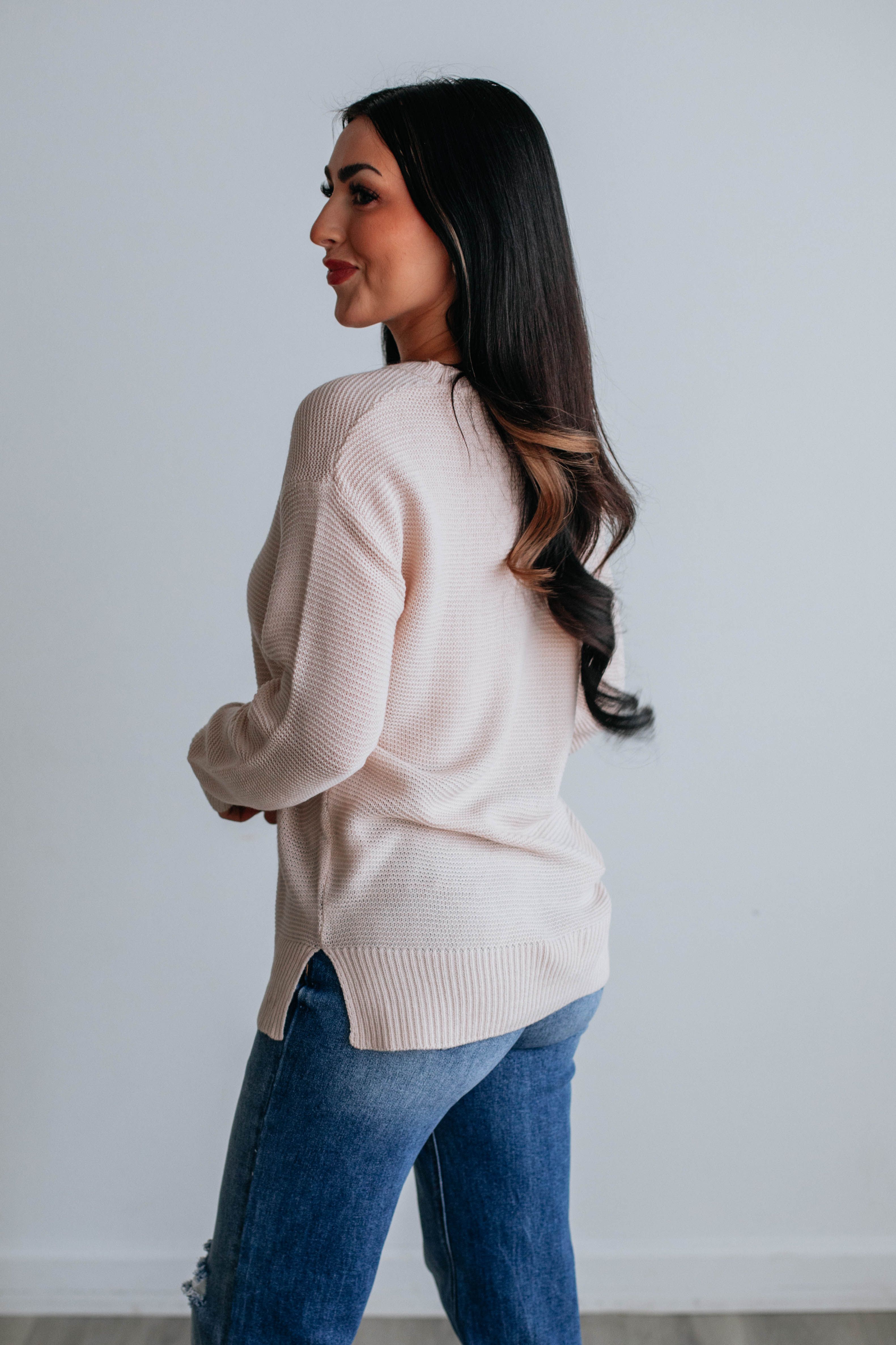 Adina Knit Sweater - Blush sold by Wild Oak Boutique product image thumbnail 4